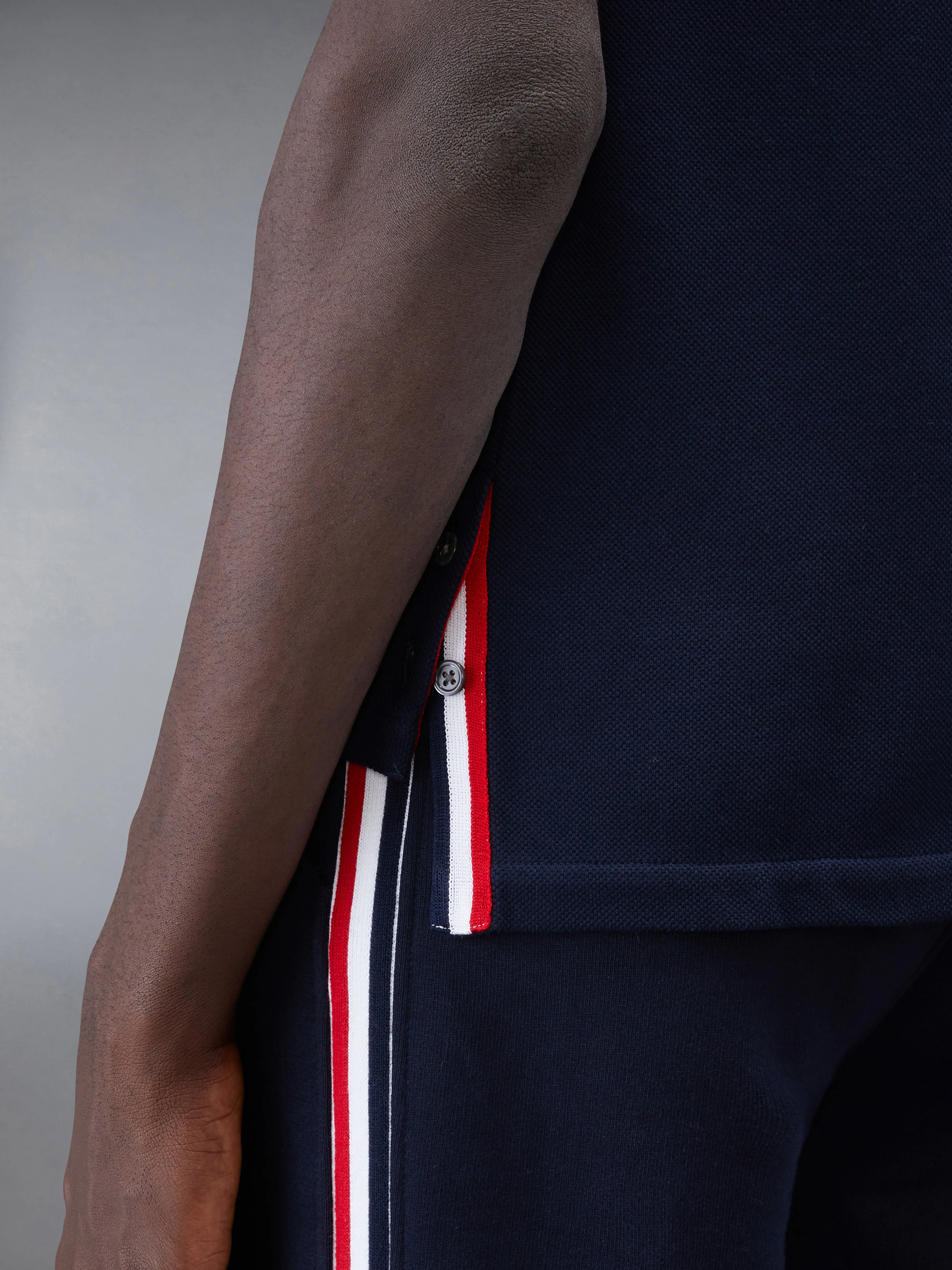 CLASSIC PIQUE STRIPE RELAXED POLO sold by Thom Browne product image thumbnail 5
