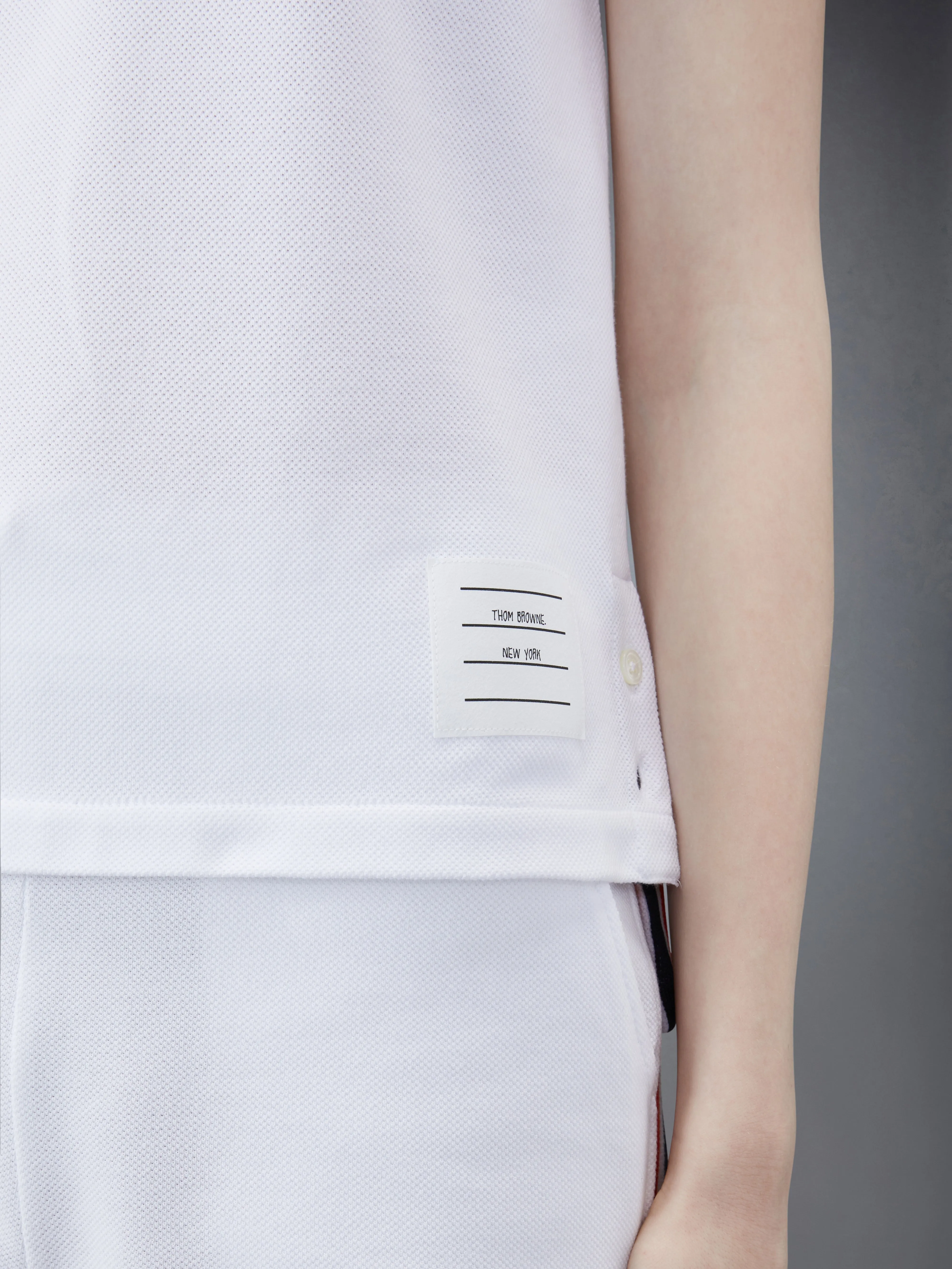 CLASSIC PIQUE STRIPE TEE sold by Thom Browne product image thumbnail 4