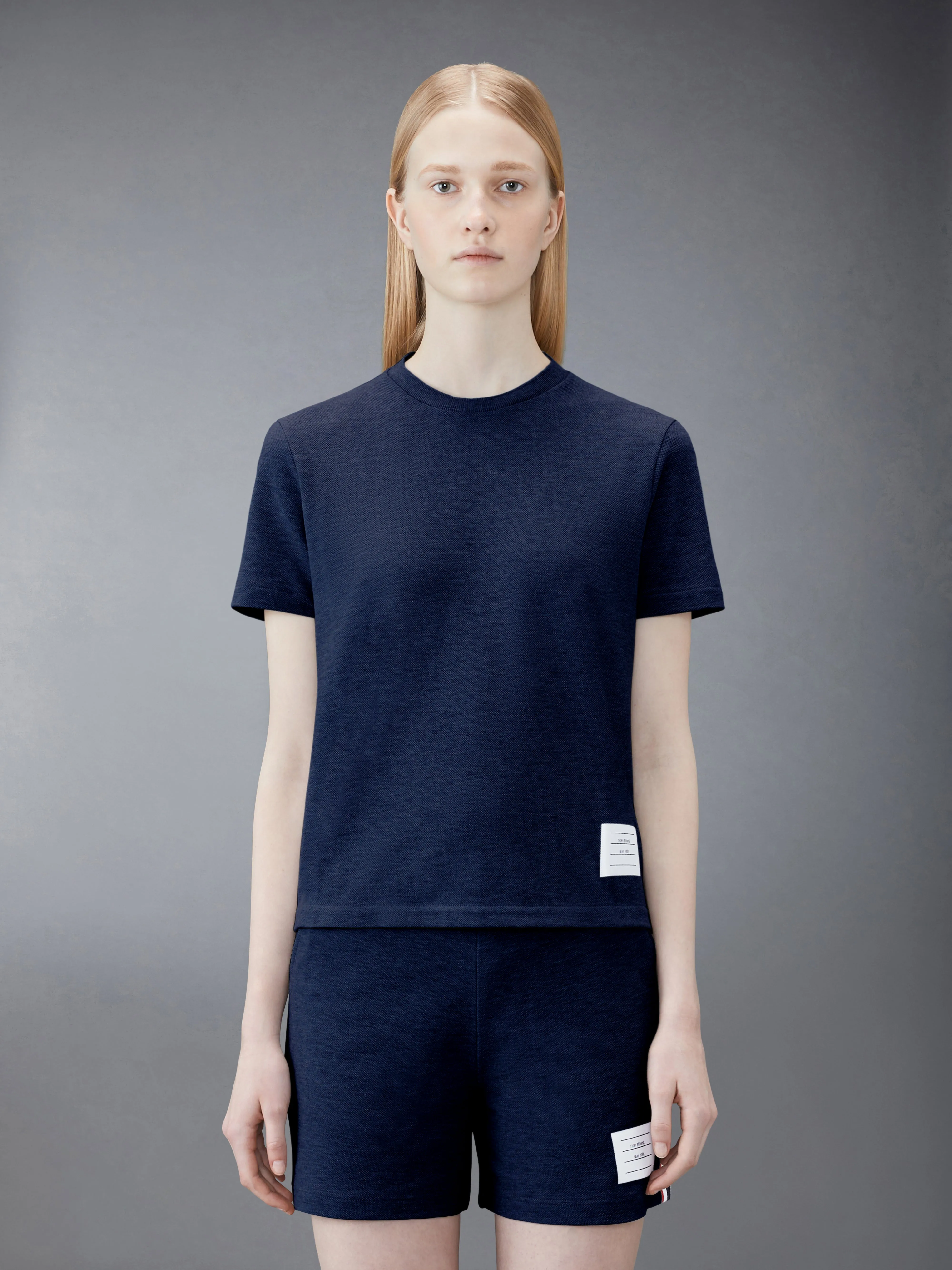 CLASSIC PIQUE STRIPE TEE sold by Thom Browne