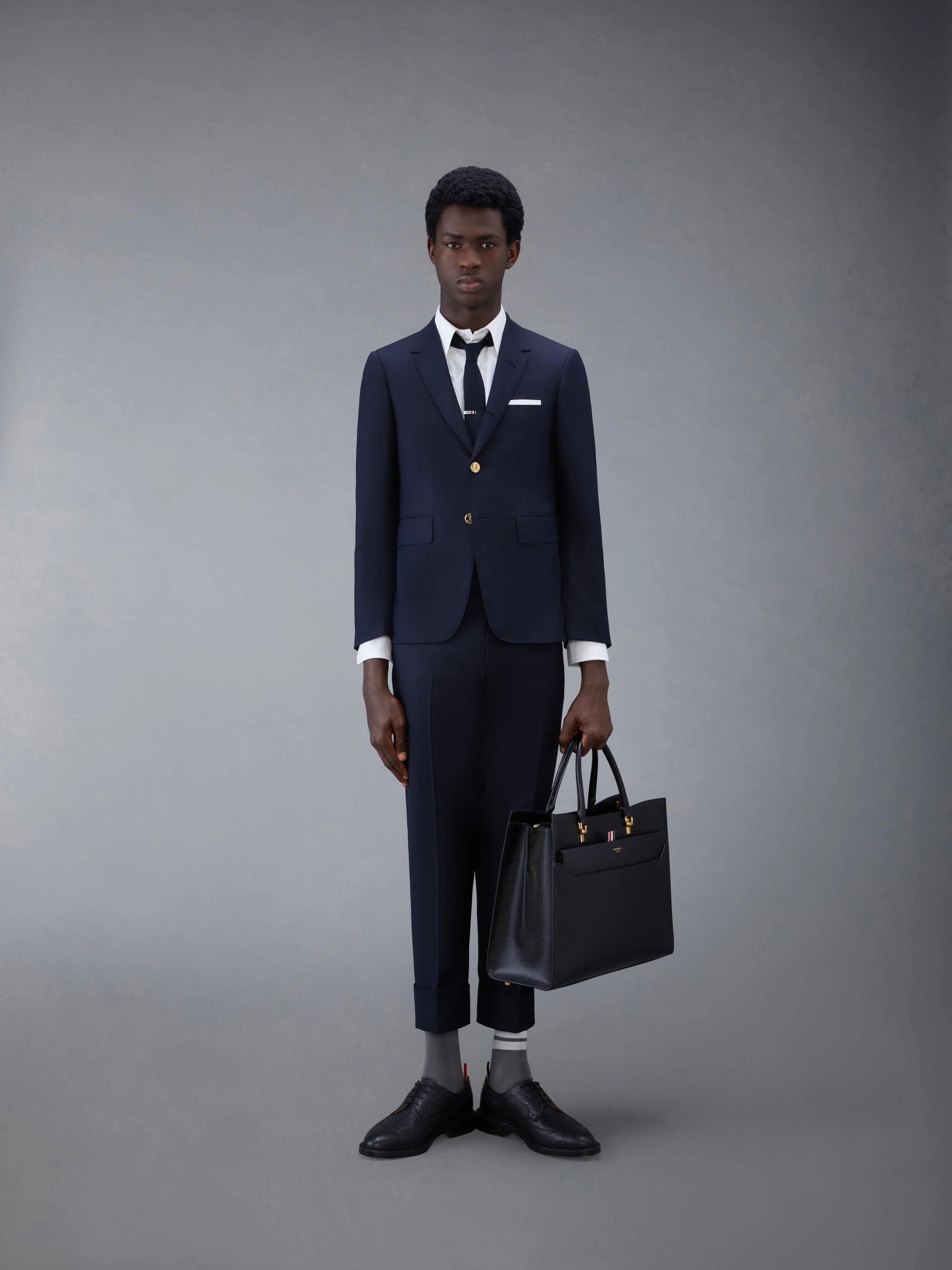 CLASSIC TWILL BACKSTRAP TROUSERS sold by Thom Browne product image thumbnail 3