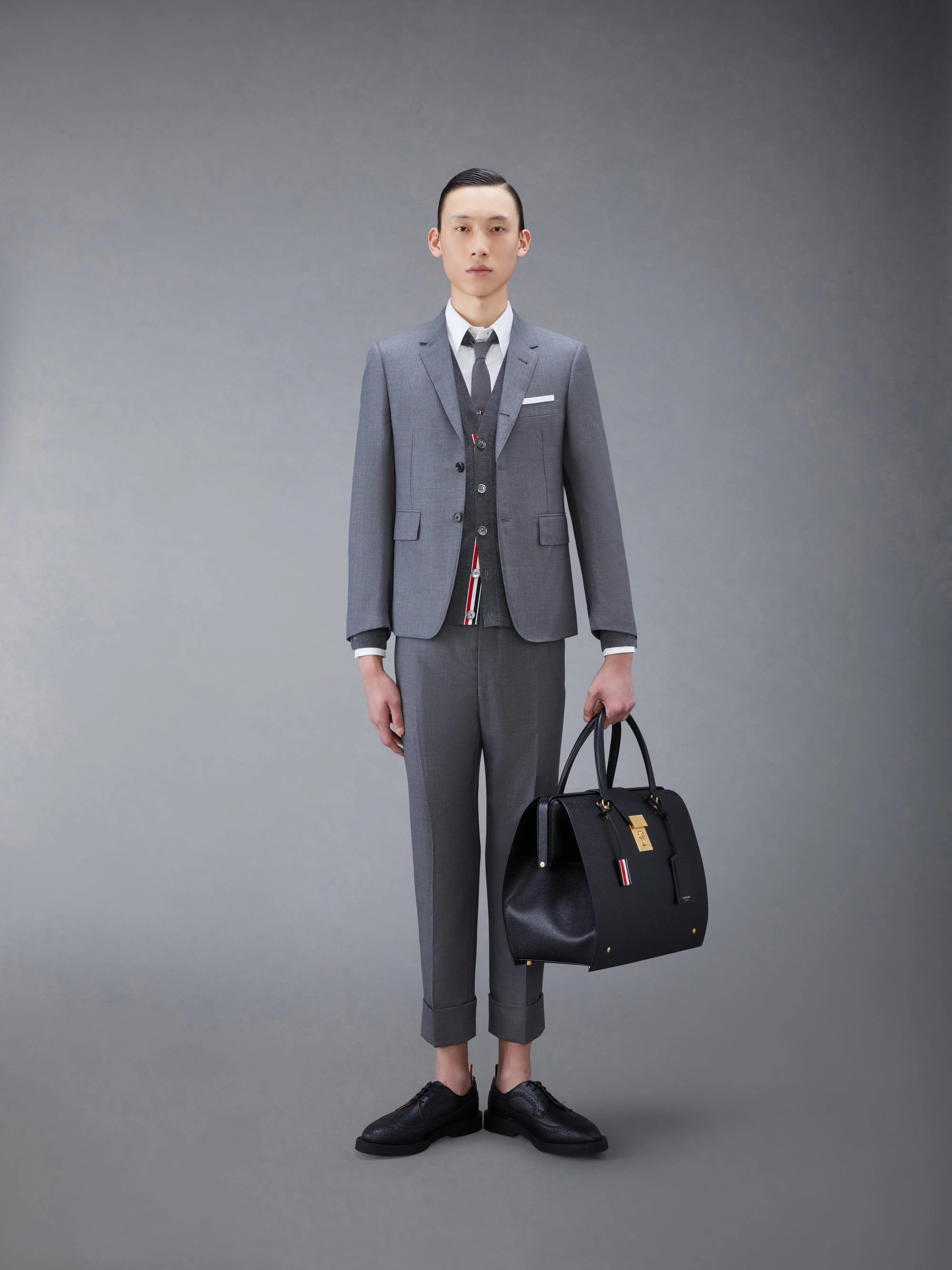 CLASSIC TWILL BACKSTRAP TROUSERS sold by Thom Browne product image thumbnail 3