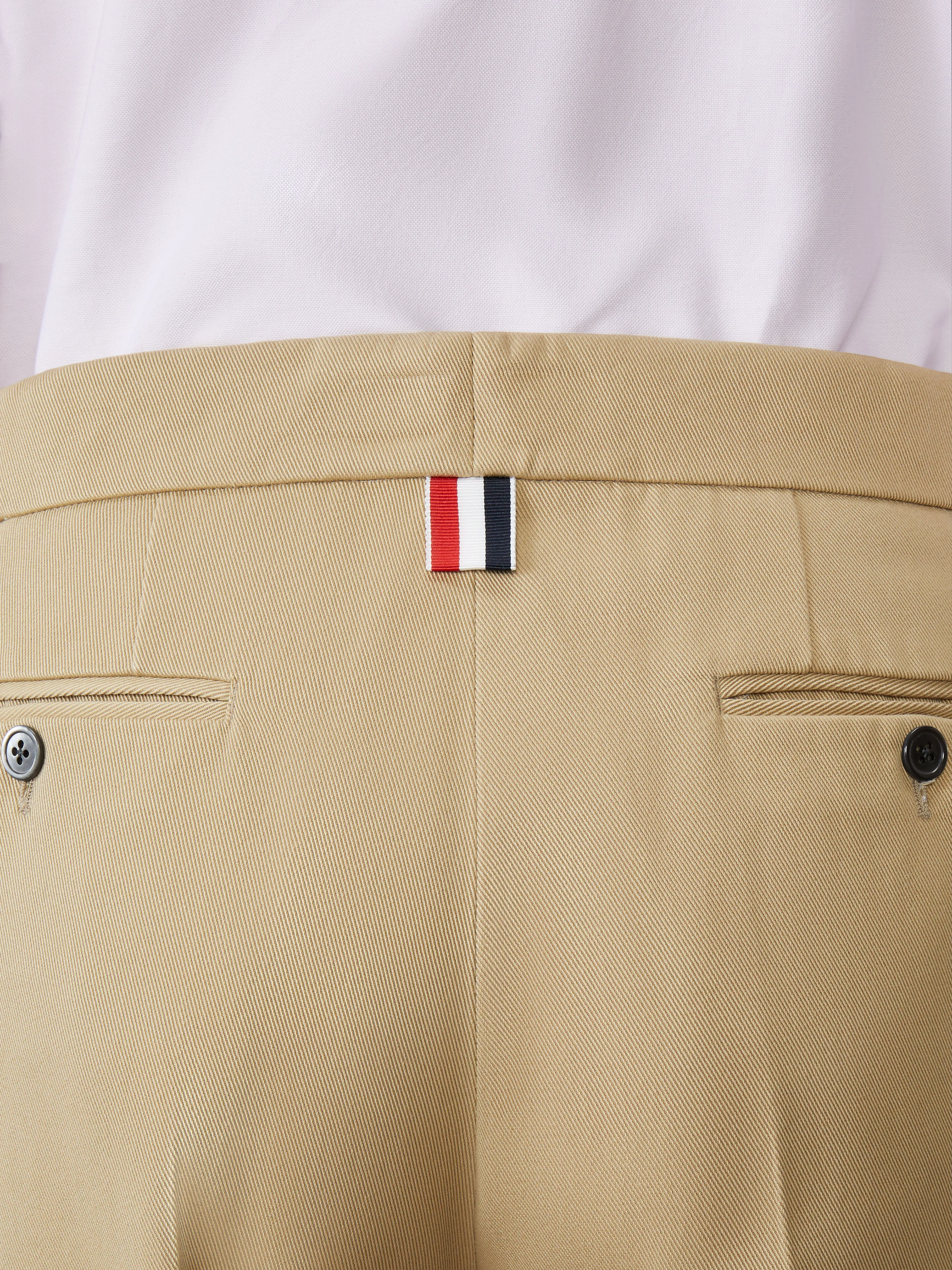 COTTON GABARDINE LOW RISE SLIM TROUSERS sold by Thom Browne product image thumbnail 4