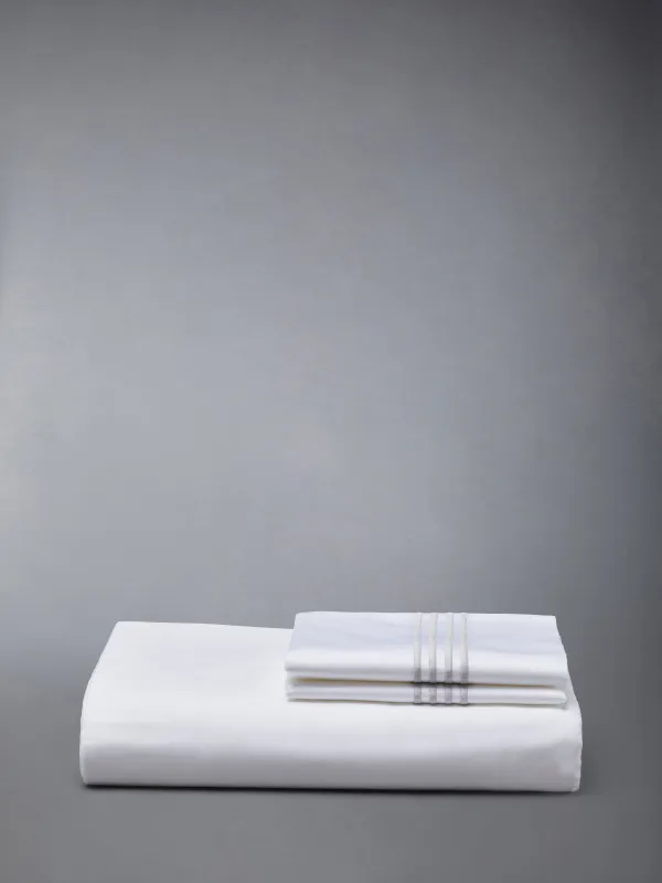 COTTON SATEEN 4-BAR FRETTE DUVET SET (KING-EU/ASIA) sold by Thom Browne