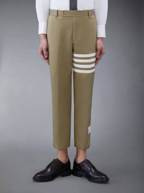 COTTON TWILL 4-BAR UNCONSTRUCTED CHINO TROUSERS sold by Thom Browne