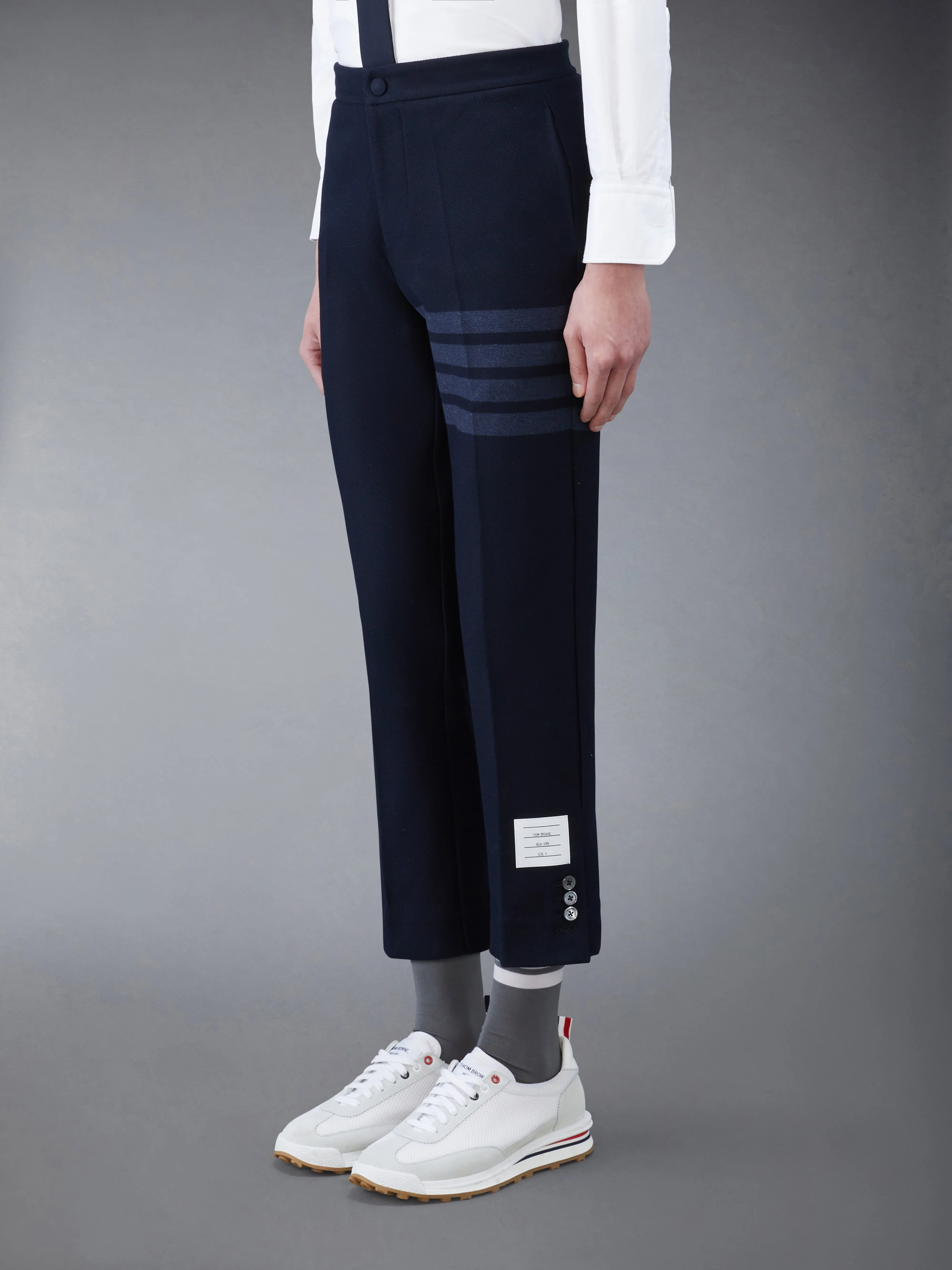 DOUBLE FACE TECH TWILL SLIM TROUSERS sold by Thom Browne product image thumbnail 2