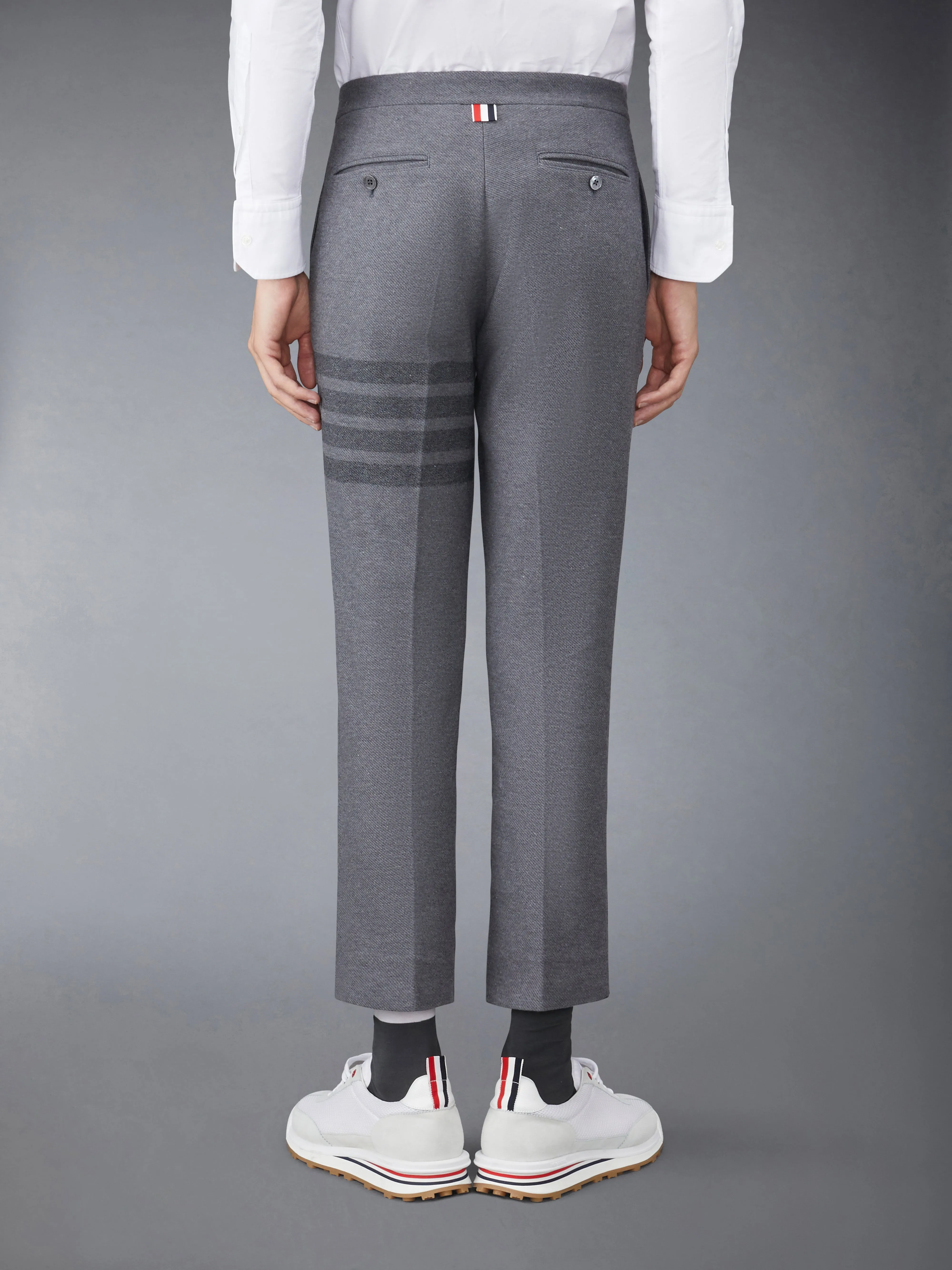 DOUBLE FACE TECH TWILL SLIM TROUSERS sold by Thom Browne product image thumbnail 3