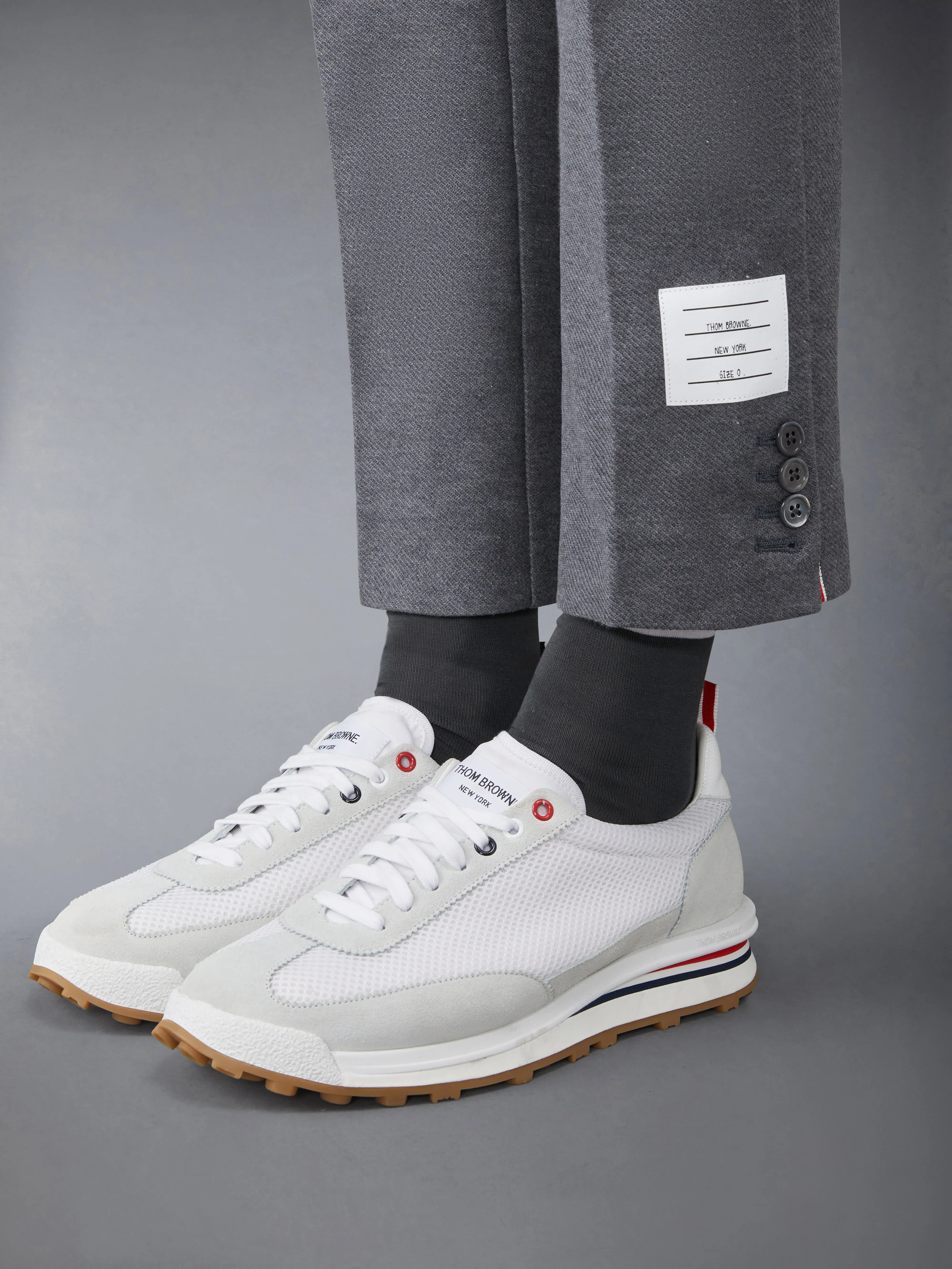 DOUBLE FACE TECH TWILL SLIM TROUSERS sold by Thom Browne product image thumbnail 5