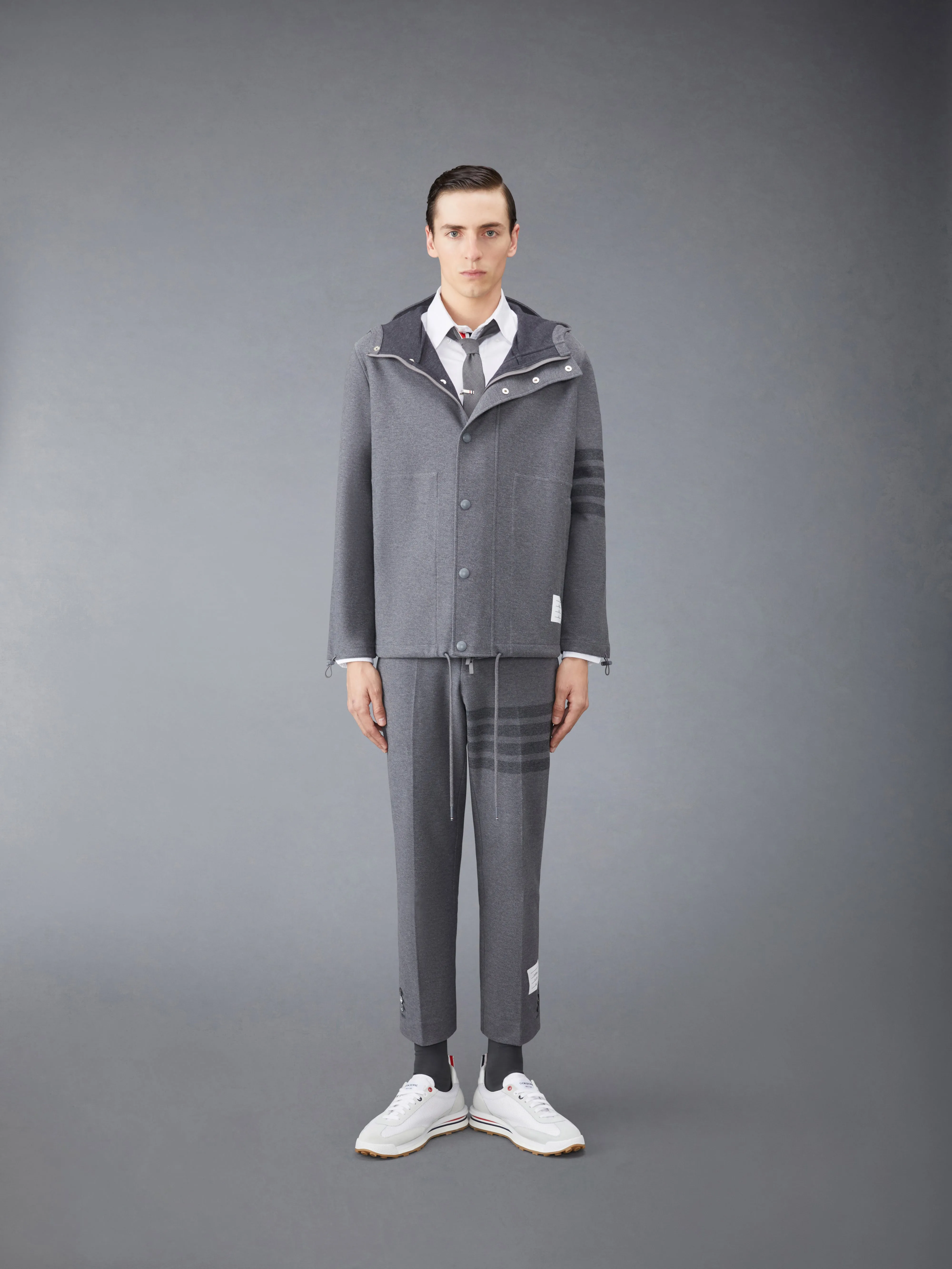 DOUBLE FACE TECH TWILL SLIM TROUSERS sold by Thom Browne product image thumbnail 4