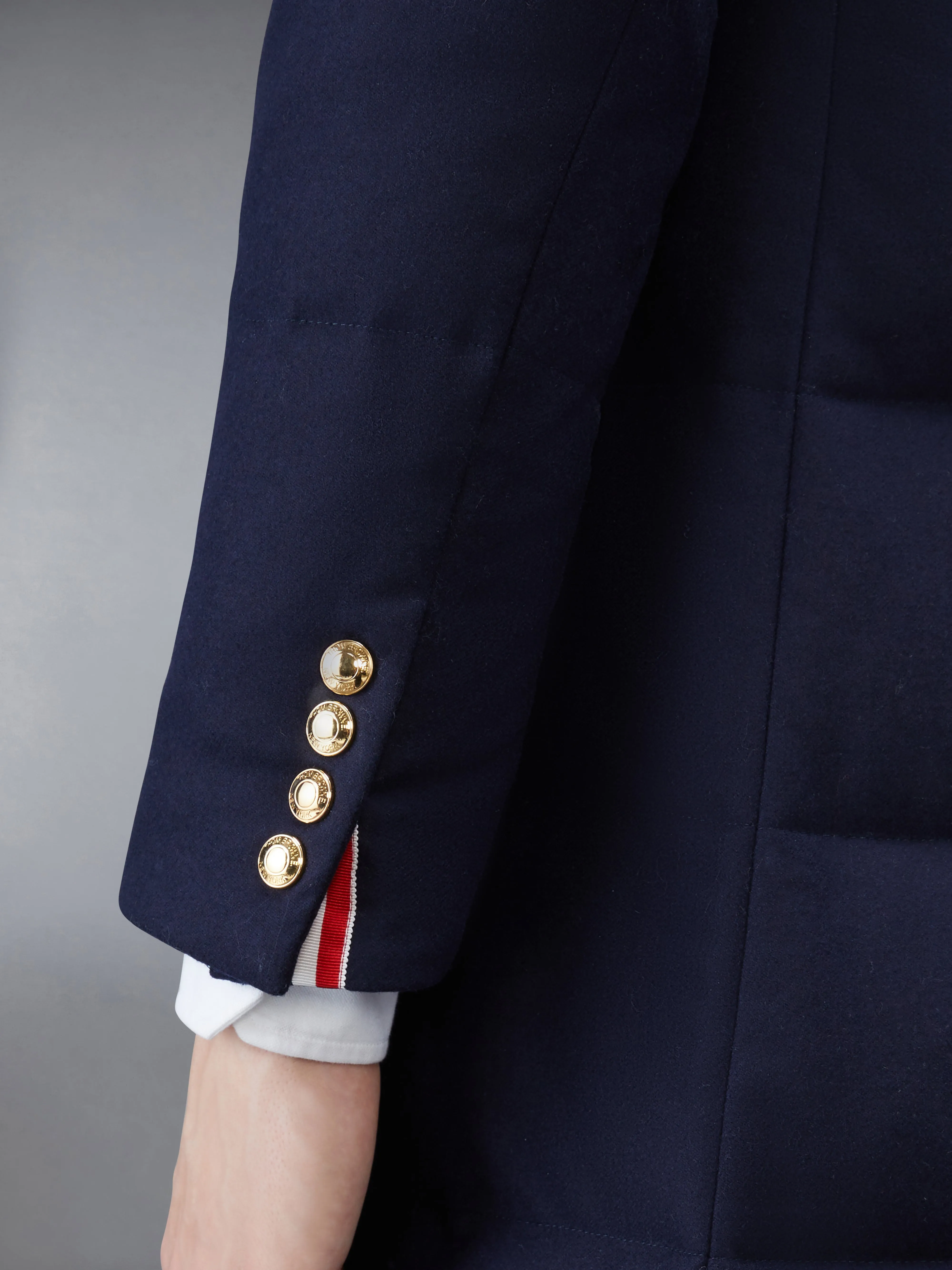 FLANNEL DOWN FILL 4-BAR CLASSIC BAL COLLAR OVERCOAT sold by Thom Browne product image thumbnail 4