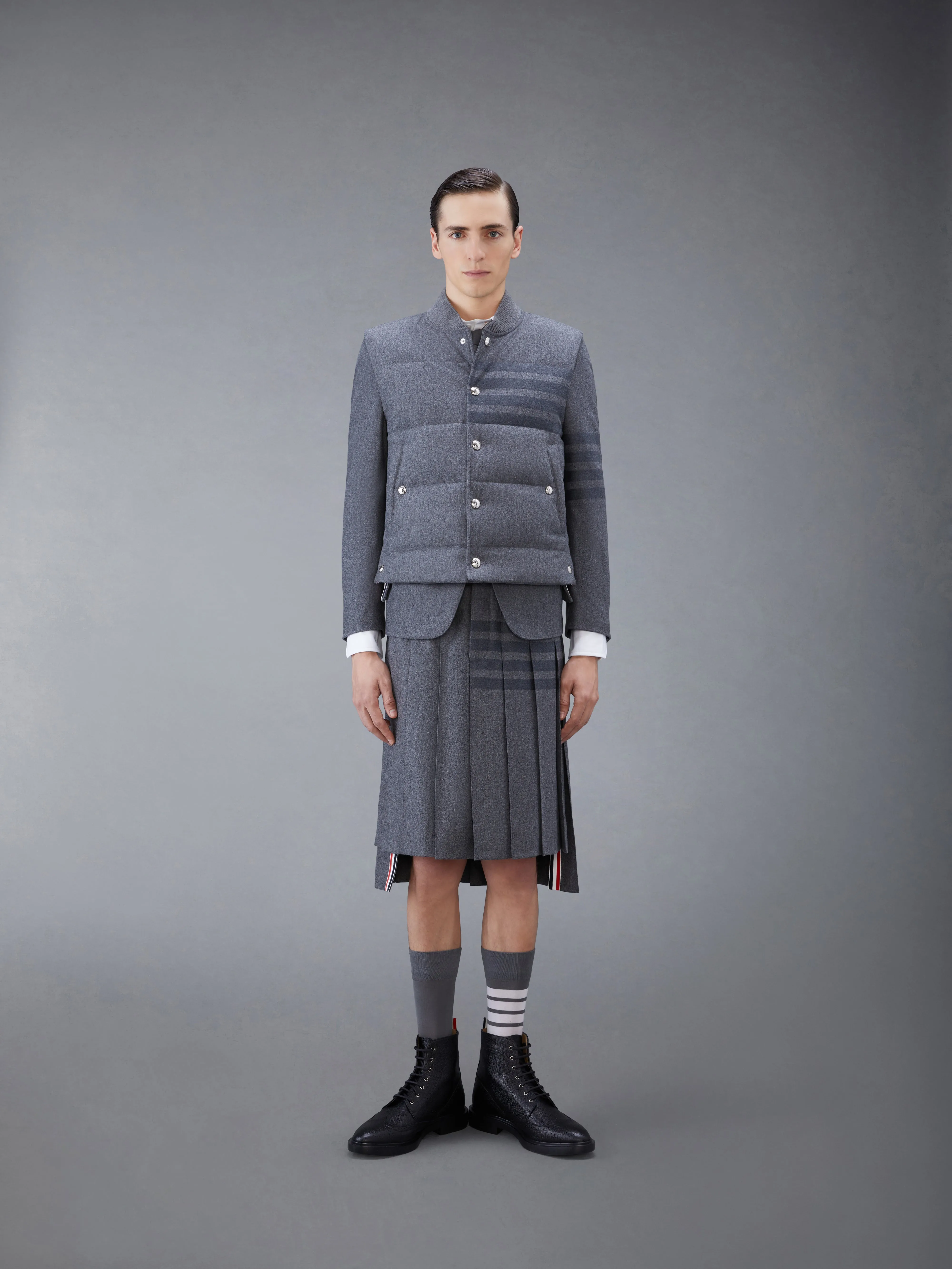 FLANNEL DOWN FILL 4-BAR VEST sold by Thom Browne product image thumbnail 3