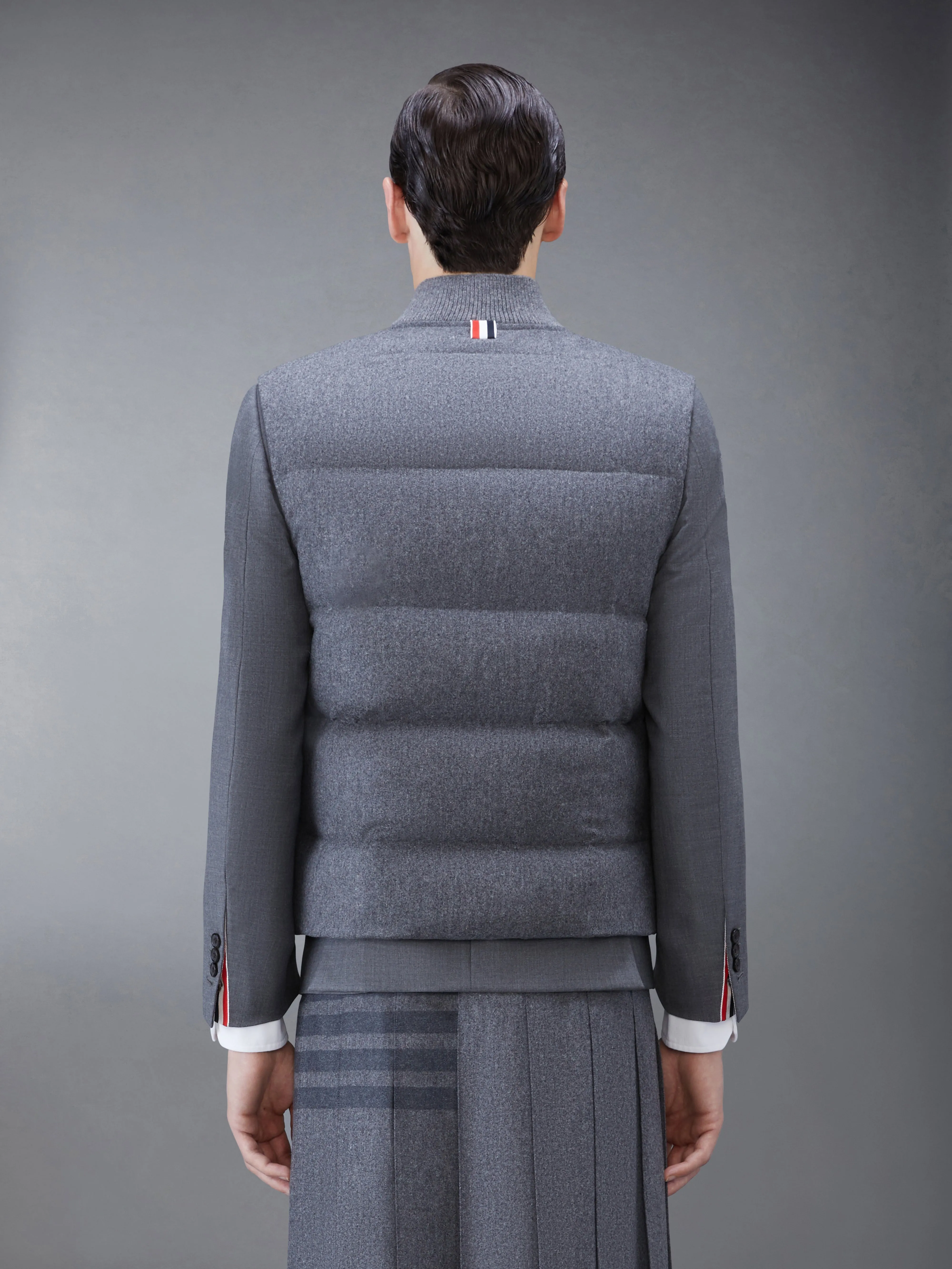 FLANNEL DOWN FILL 4-BAR VEST sold by Thom Browne product image thumbnail 2