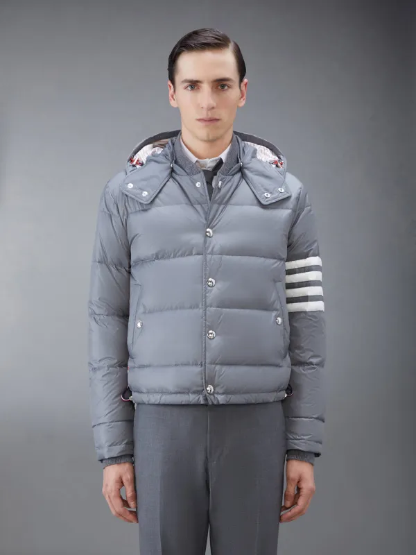 MATTE FINISH NYLON DOWN FILL 4-BAR DETACHABLE HOOD BOMBER sold by Thom Browne