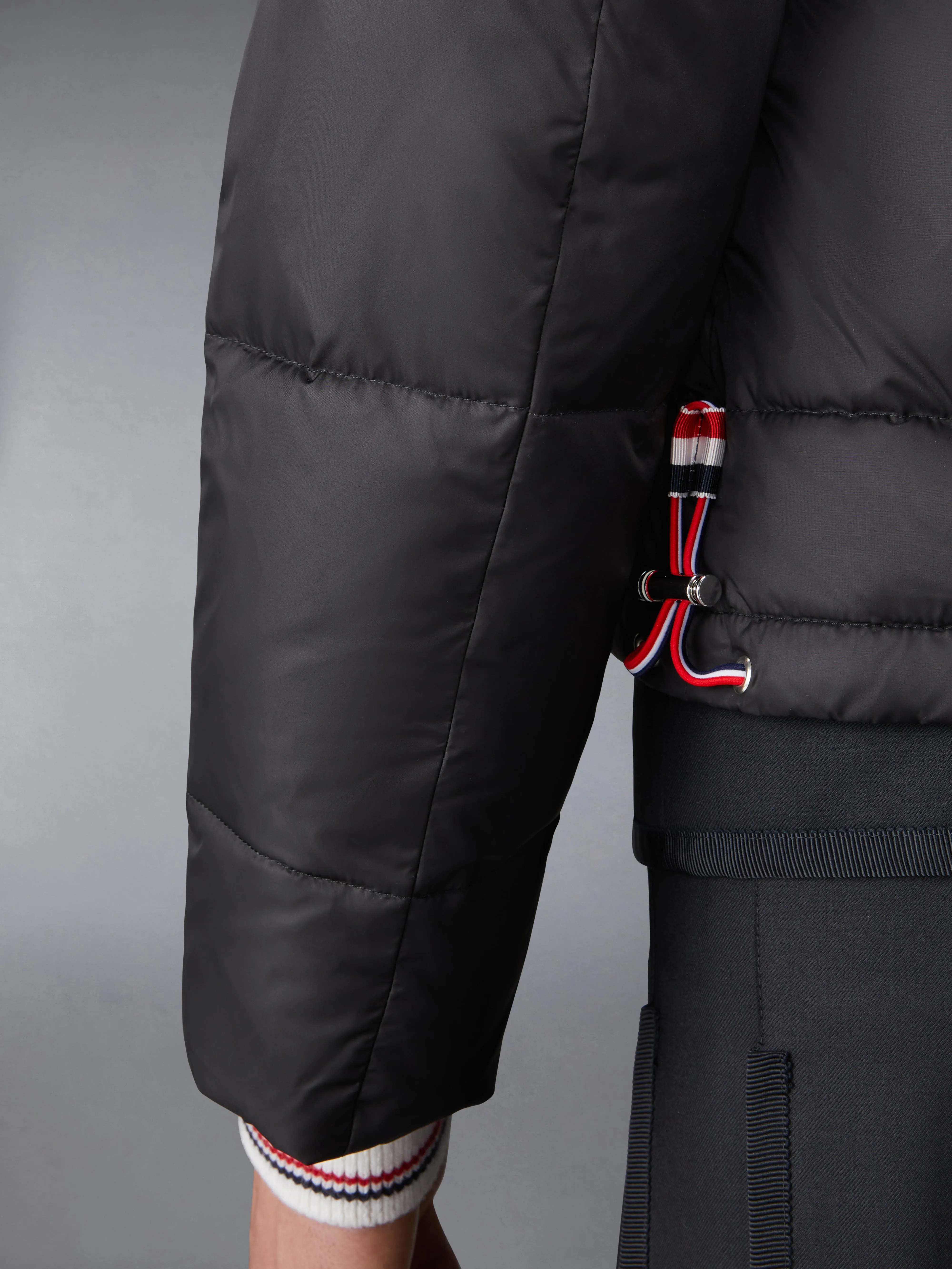 MATTE FINISH NYLON DOWN FILL 4-BAR DETACHABLE HOOD BOMBER sold by Thom Browne product image thumbnail 5