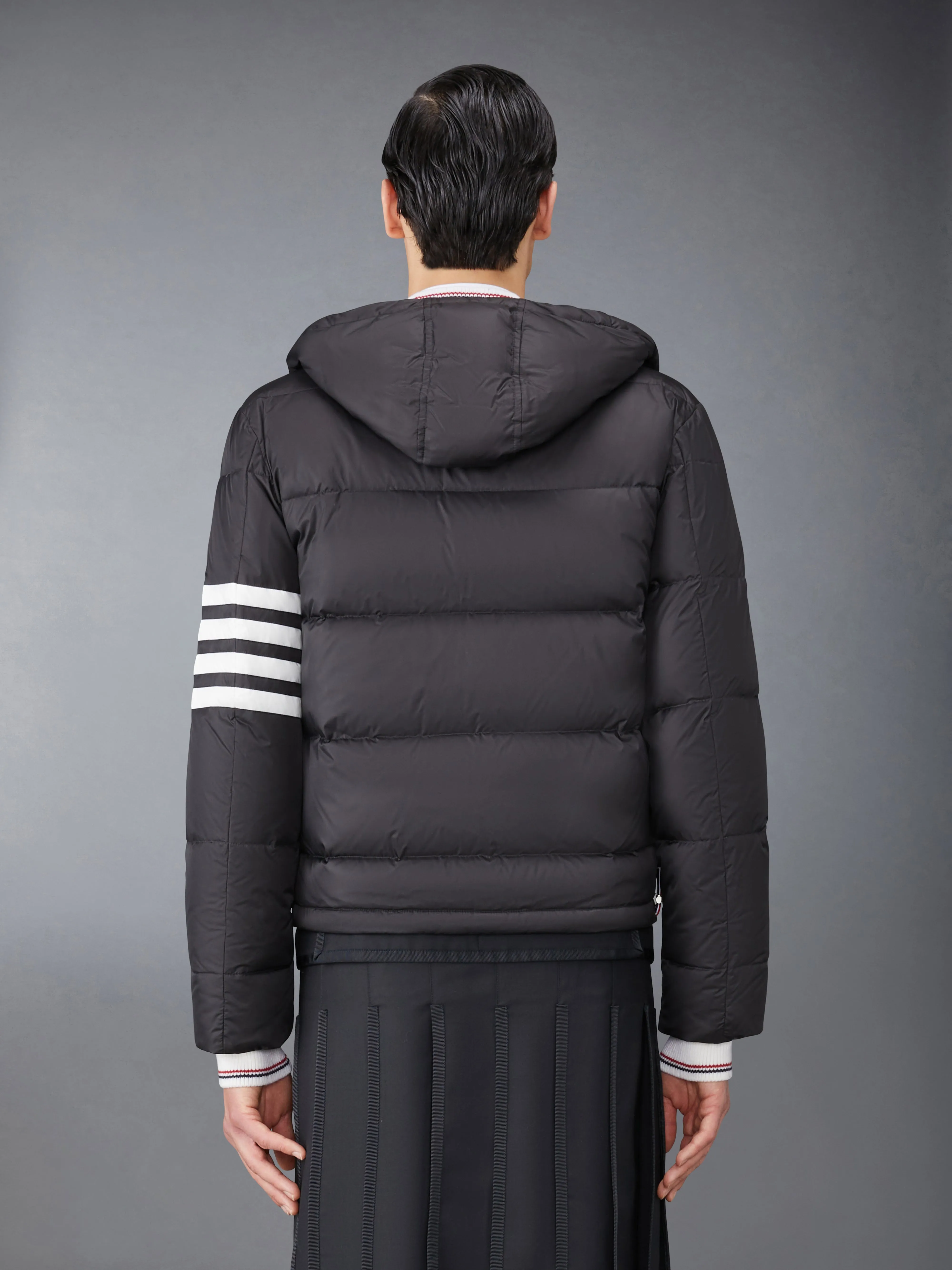 MATTE FINISH NYLON DOWN FILL 4-BAR DETACHABLE HOOD BOMBER sold by Thom Browne product image thumbnail 2
