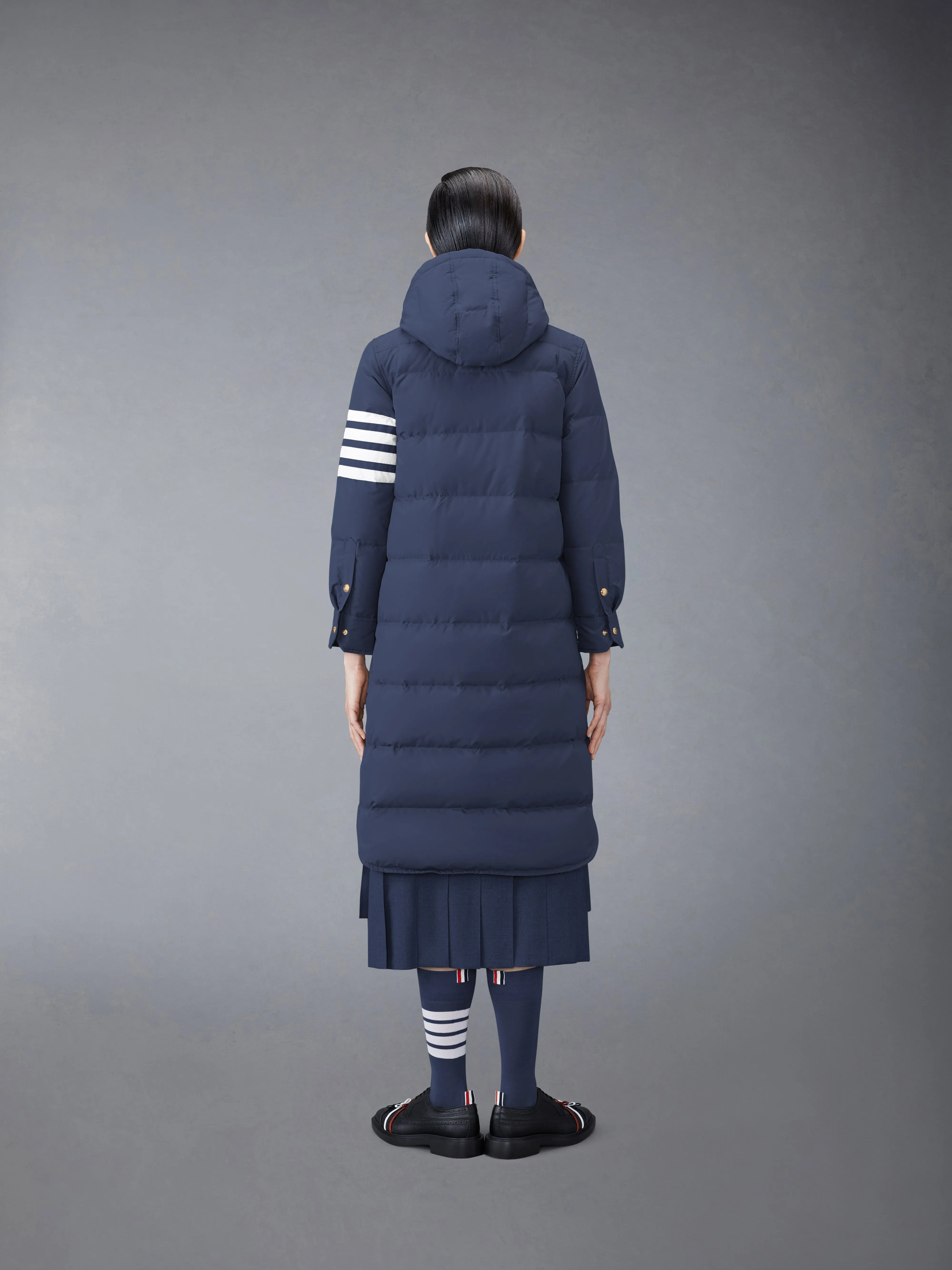 MILITARY RIPSTOP DOWN FILL 4-BAR HOODED SHIRTDRESS sold by Thom Browne product image thumbnail 2
