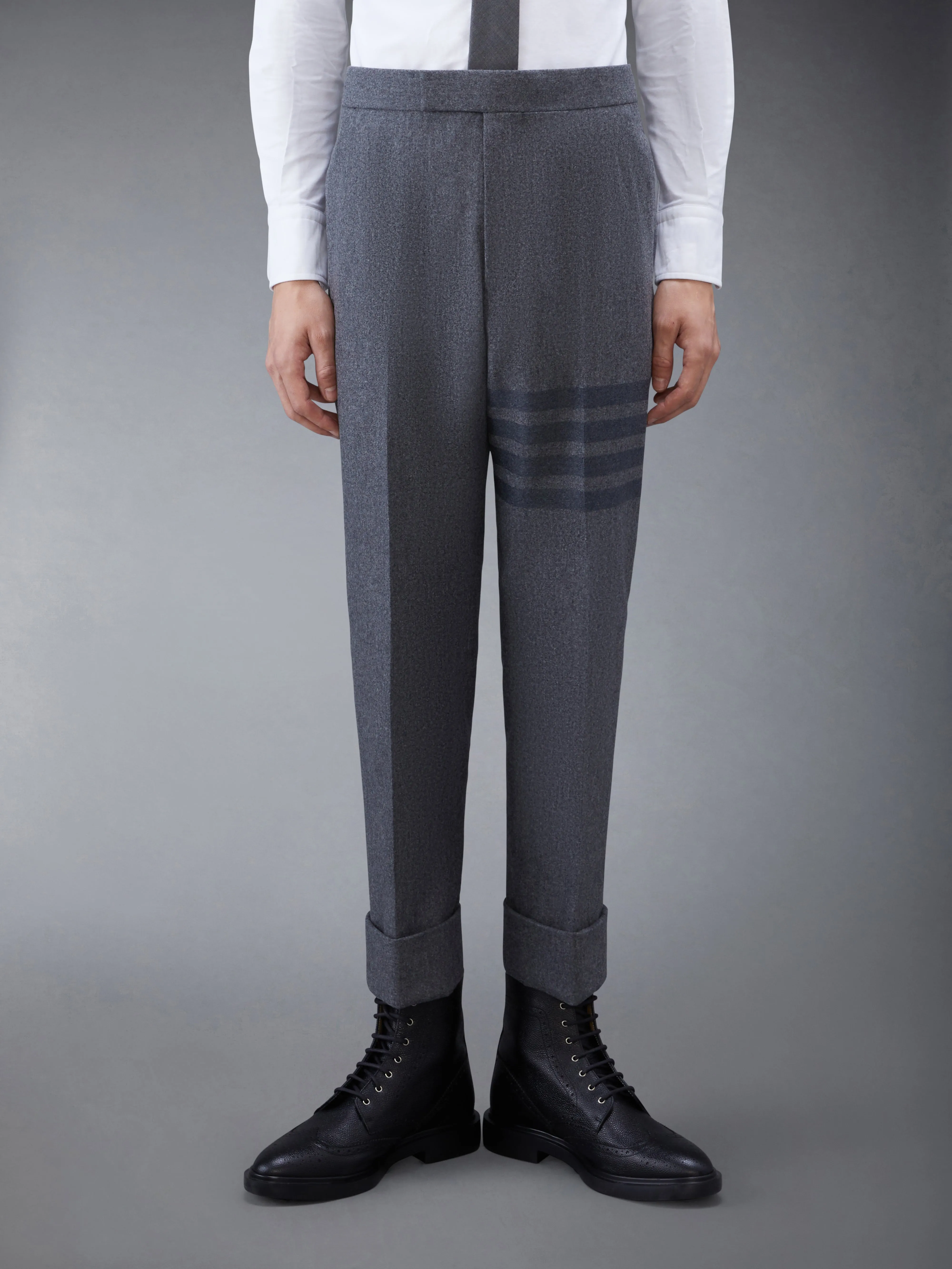 FLANNEL 4-BAR CLASSIC TROUSERS sold by Thom Browne