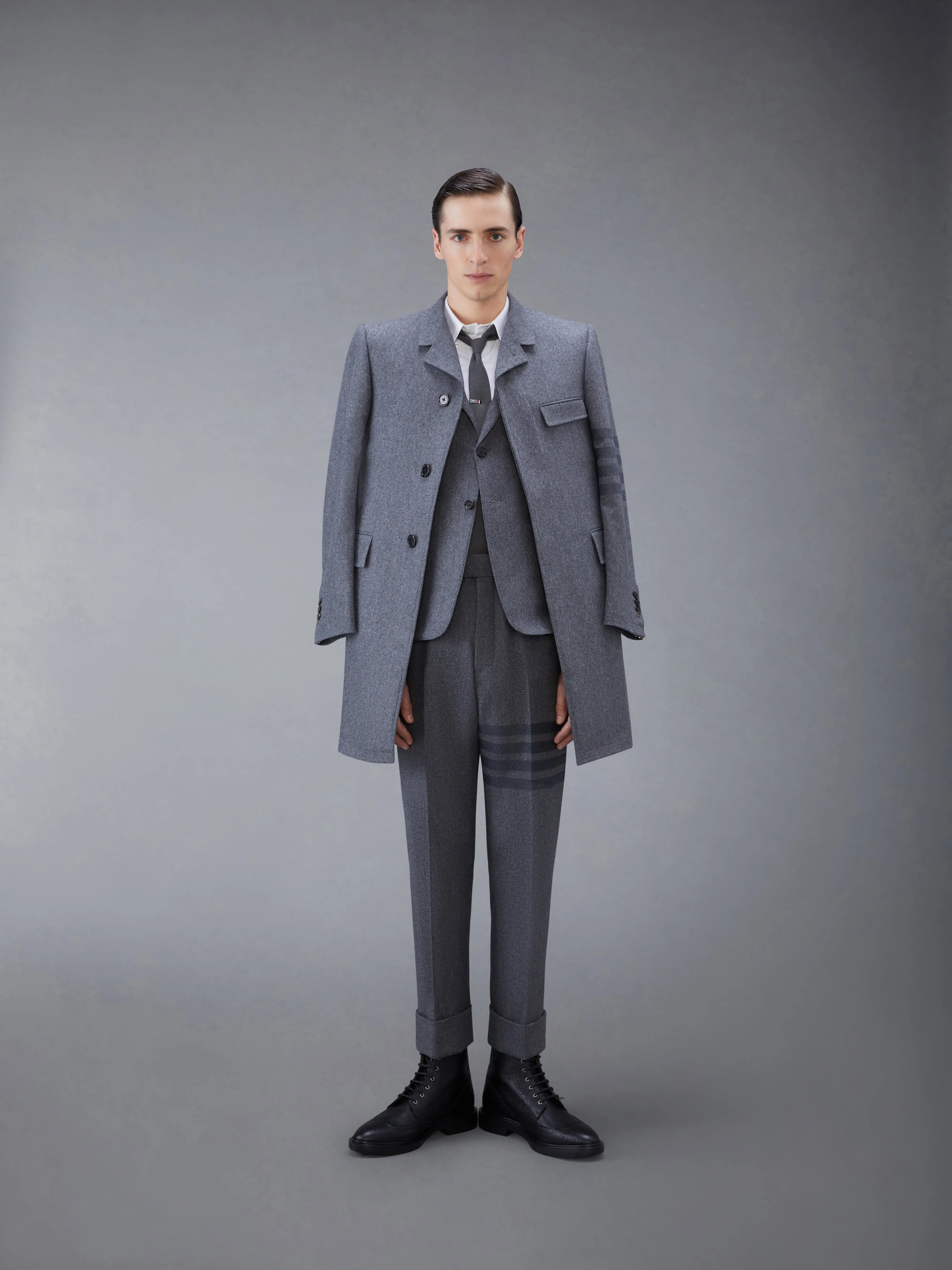 FLANNEL 4-BAR CLASSIC TROUSERS sold by Thom Browne product image thumbnail 3