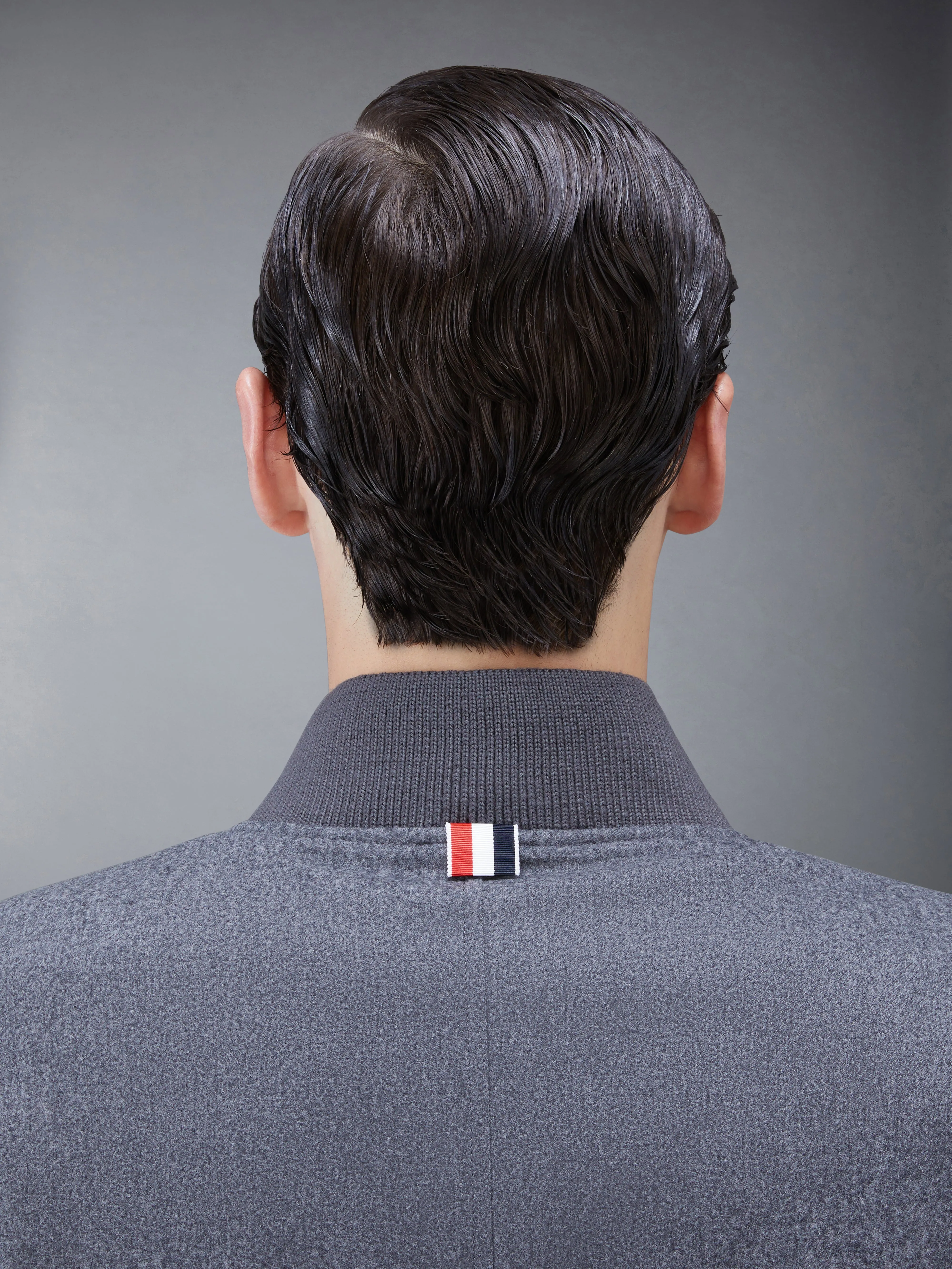 FLANNEL 4-BAR KNIT RIB BLOUSON sold by Thom Browne product image thumbnail 4