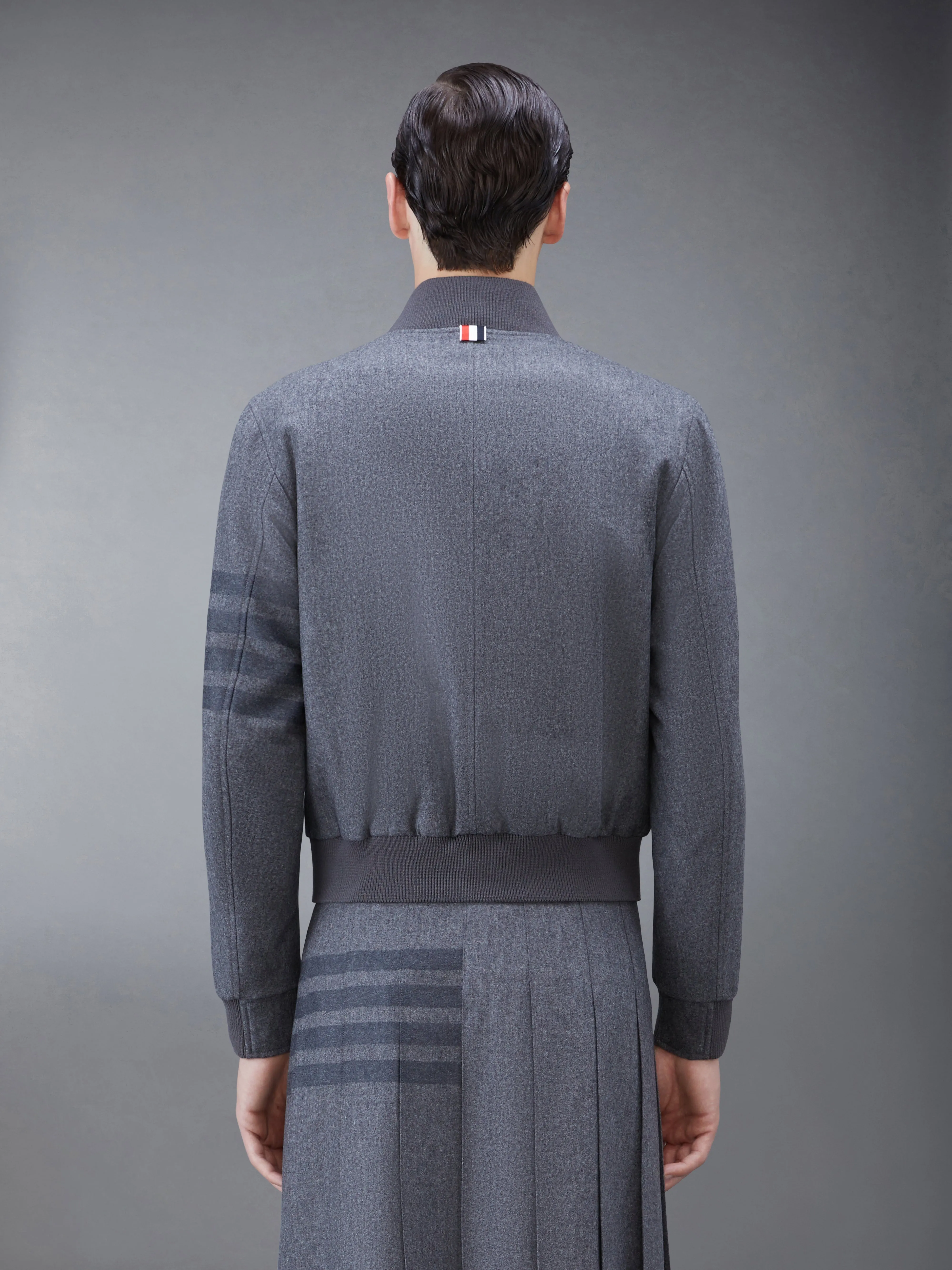 FLANNEL 4-BAR KNIT RIB BLOUSON sold by Thom Browne product image thumbnail 2