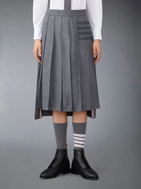FLANNEL 4-BAR MIDI PLEATED SKIRT sold by Thom Browne