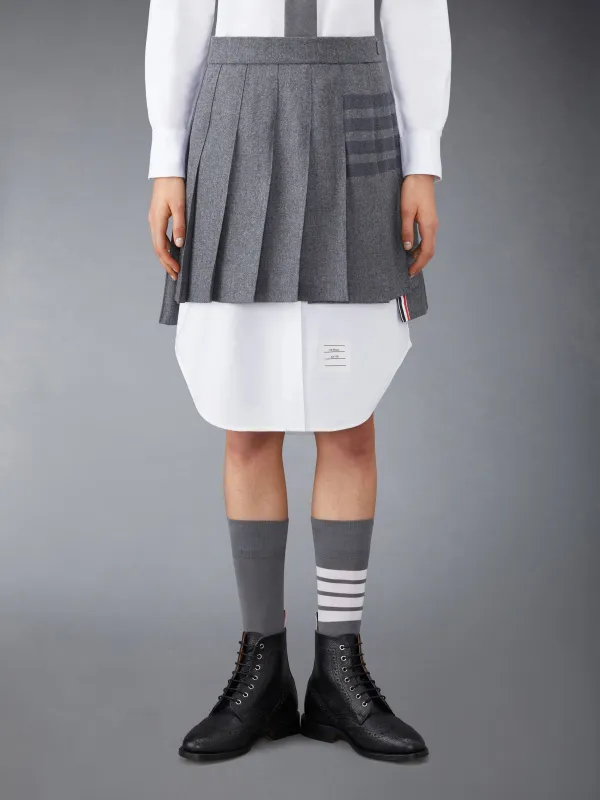 FLANNEL 4-BAR MINI PLEATED SKIRT sold by Thom Browne