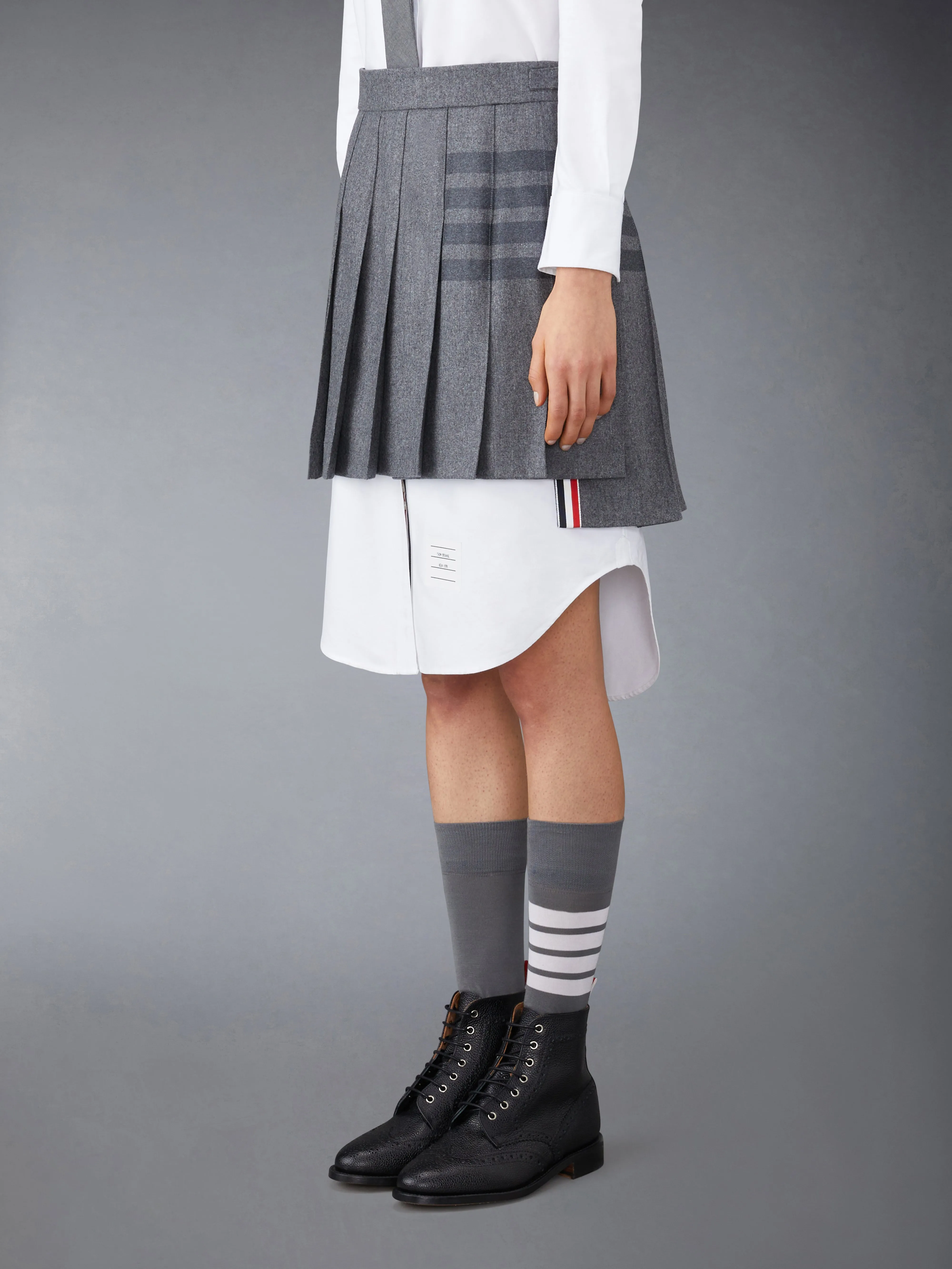 FLANNEL 4-BAR MINI PLEATED SKIRT sold by Thom Browne product image thumbnail 2
