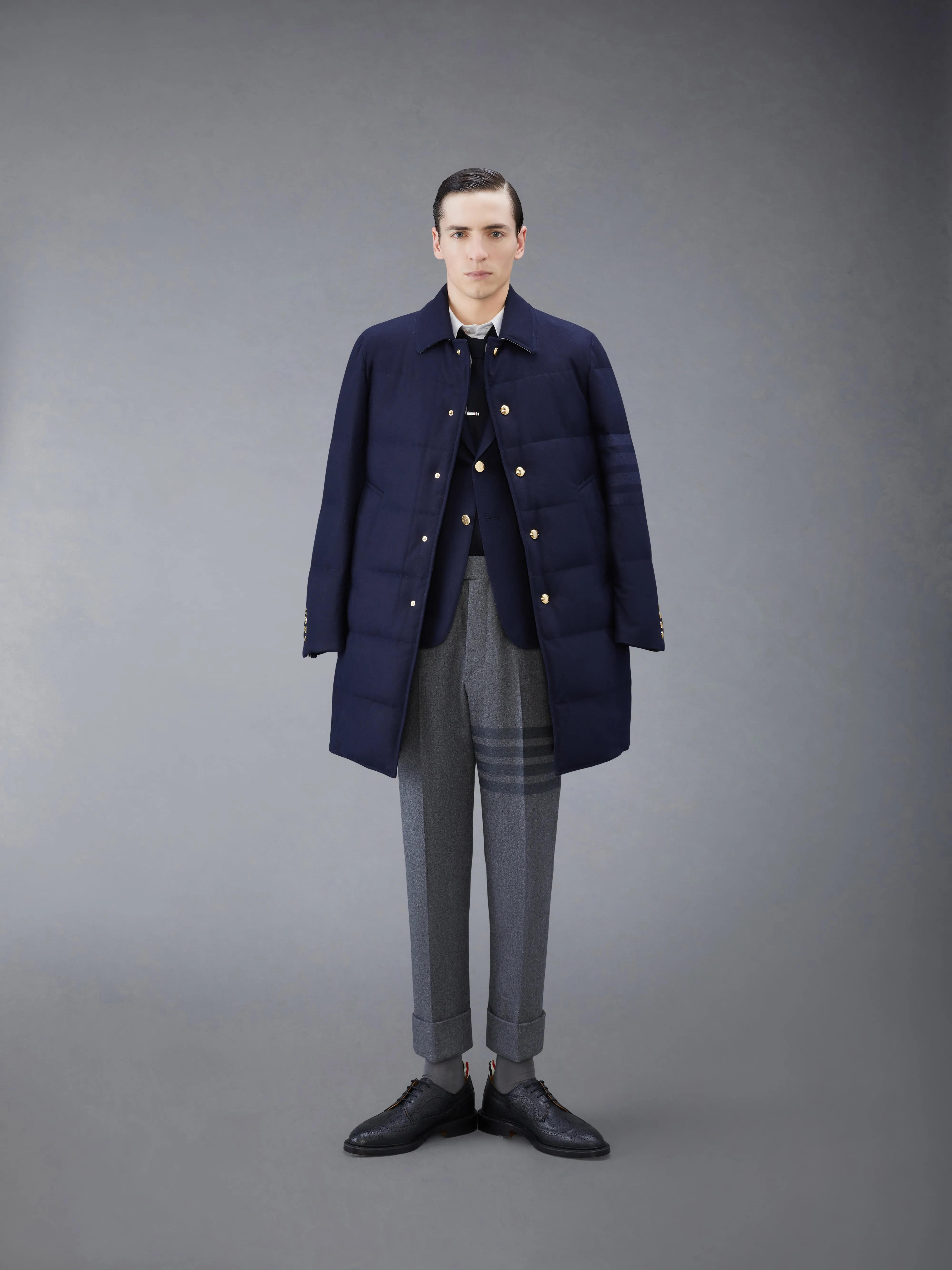 FLANNEL 4-BAR SHIRT JACKET sold by Thom Browne product image thumbnail 4