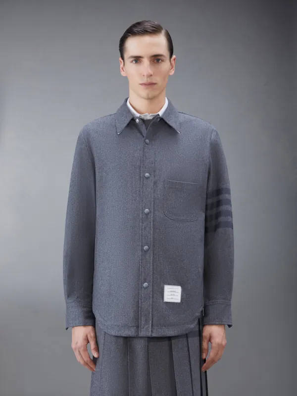 FLANNEL 4-BAR SHIRT JACKET sold by Thom Browne