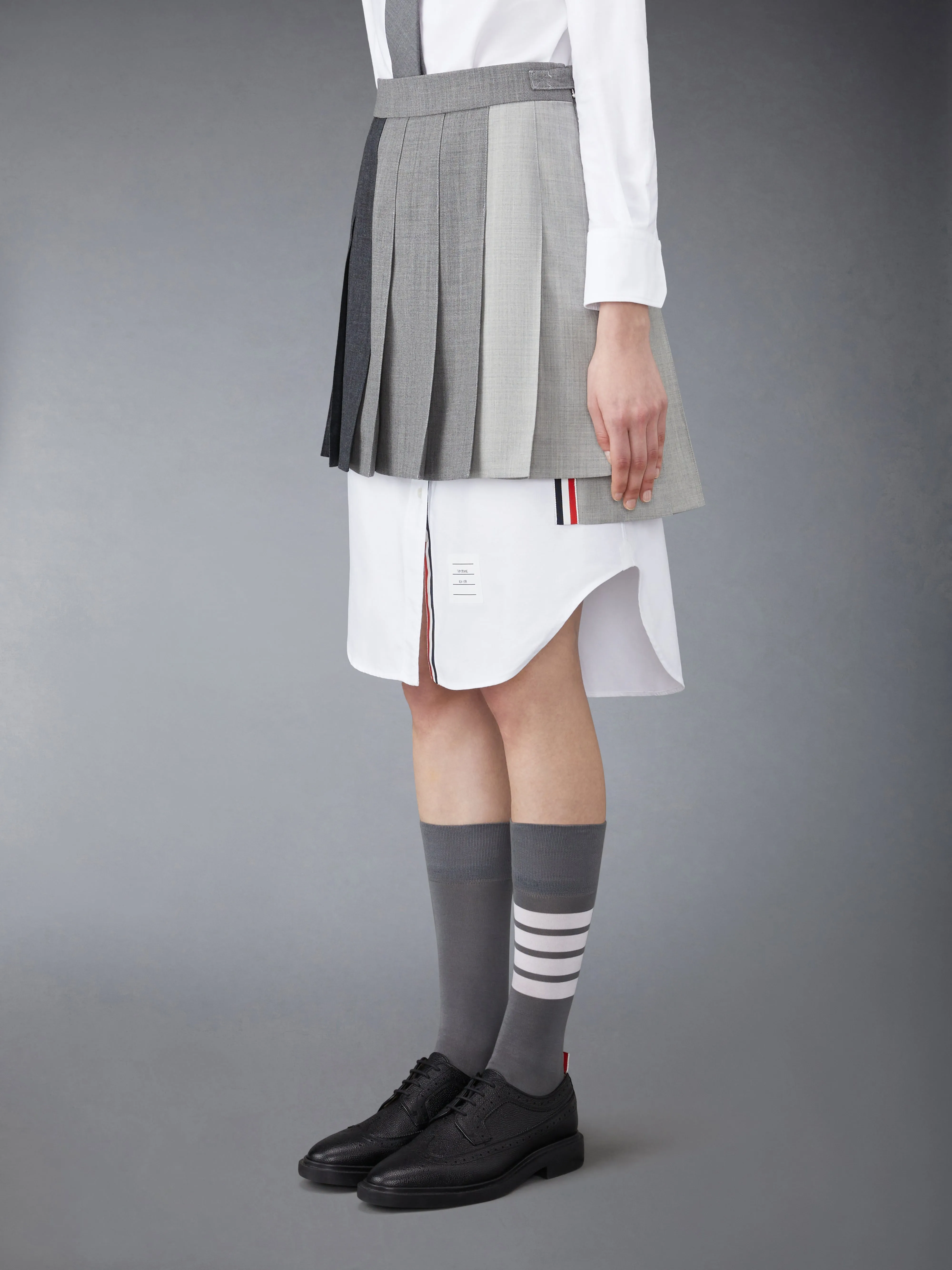 FUNMIX WOOL FRESCO CLASSIC MINI PLEATED SKIRT sold by Thom Browne product image thumbnail 2