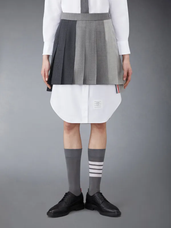 FUNMIX WOOL FRESCO CLASSIC MINI PLEATED SKIRT sold by Thom Browne