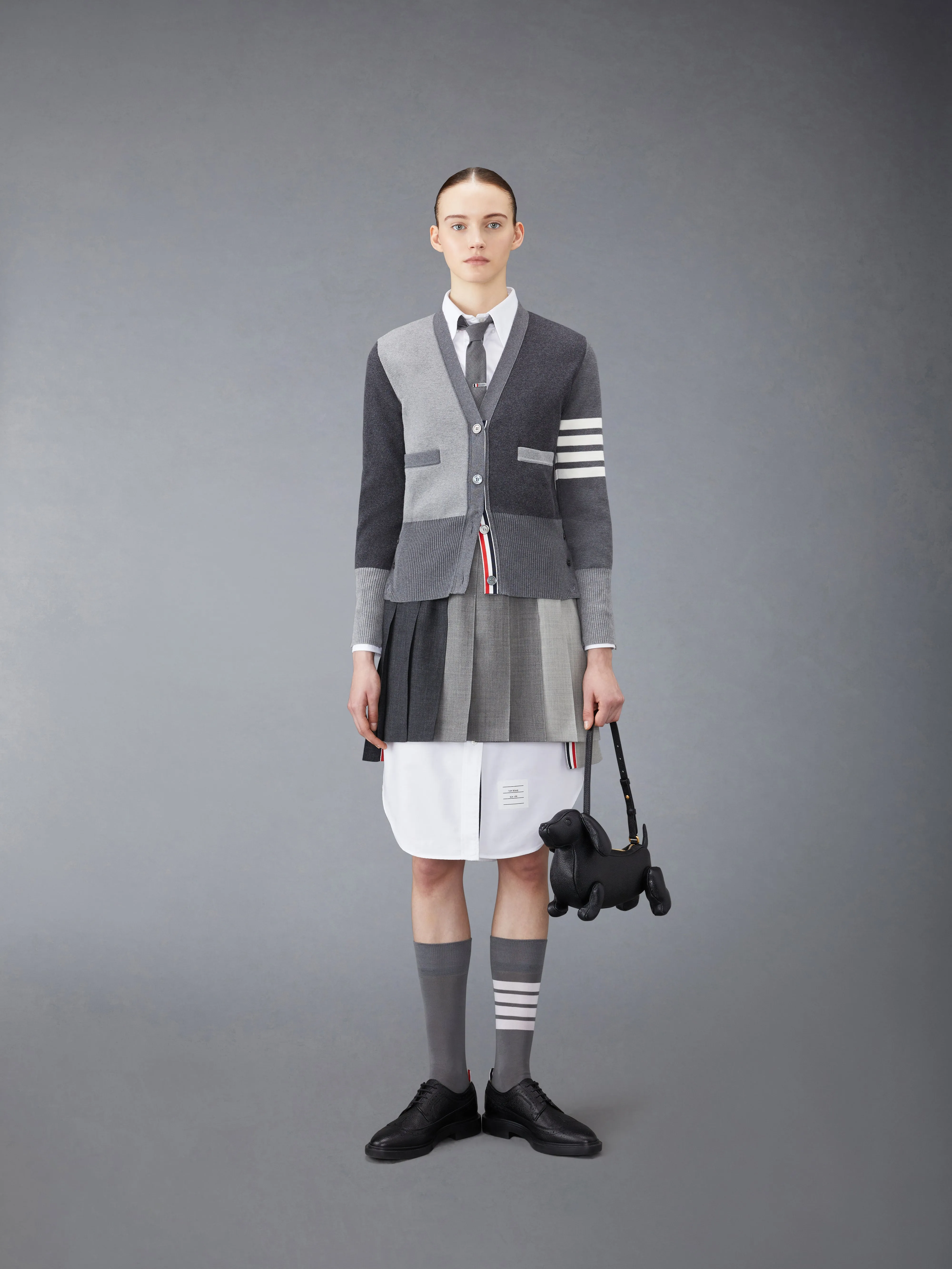 FUNMIX WOOL FRESCO CLASSIC MINI PLEATED SKIRT sold by Thom Browne product image thumbnail 4