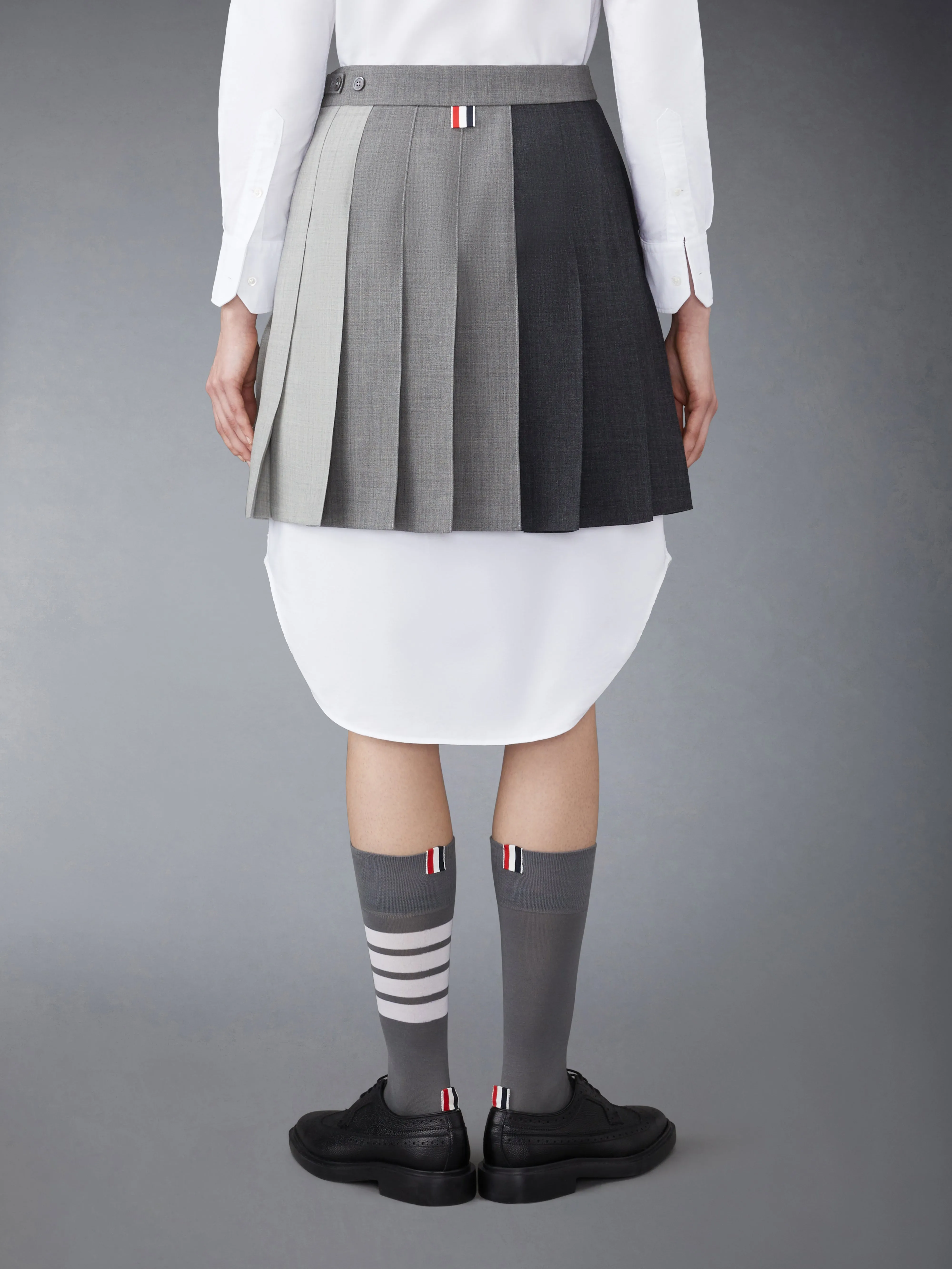 FUNMIX WOOL FRESCO CLASSIC MINI PLEATED SKIRT sold by Thom Browne product image thumbnail 3