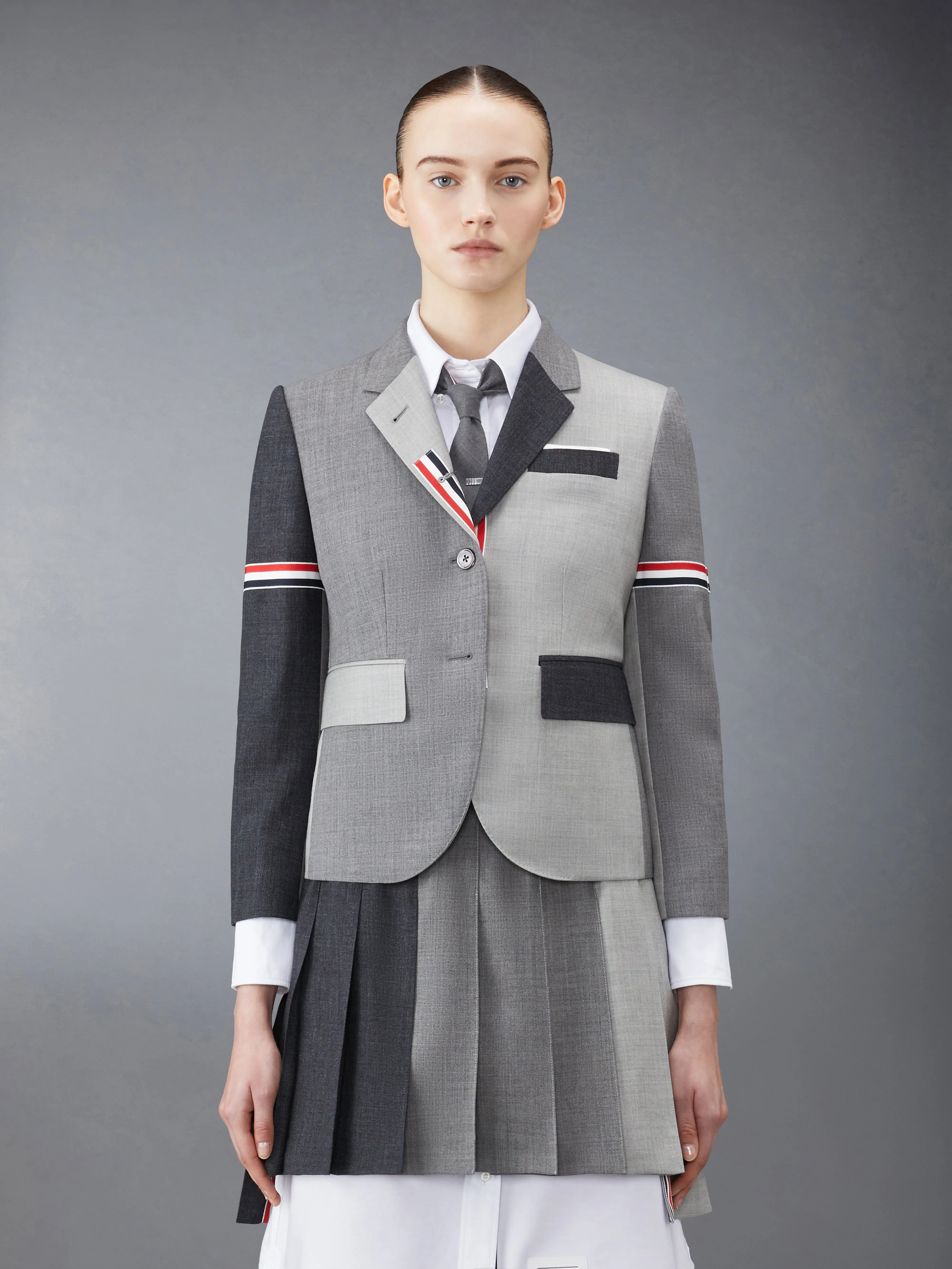FUNMIX WOOL FRESCO HIGH ARMHOLE SPORT COAT sold by Thom Browne
