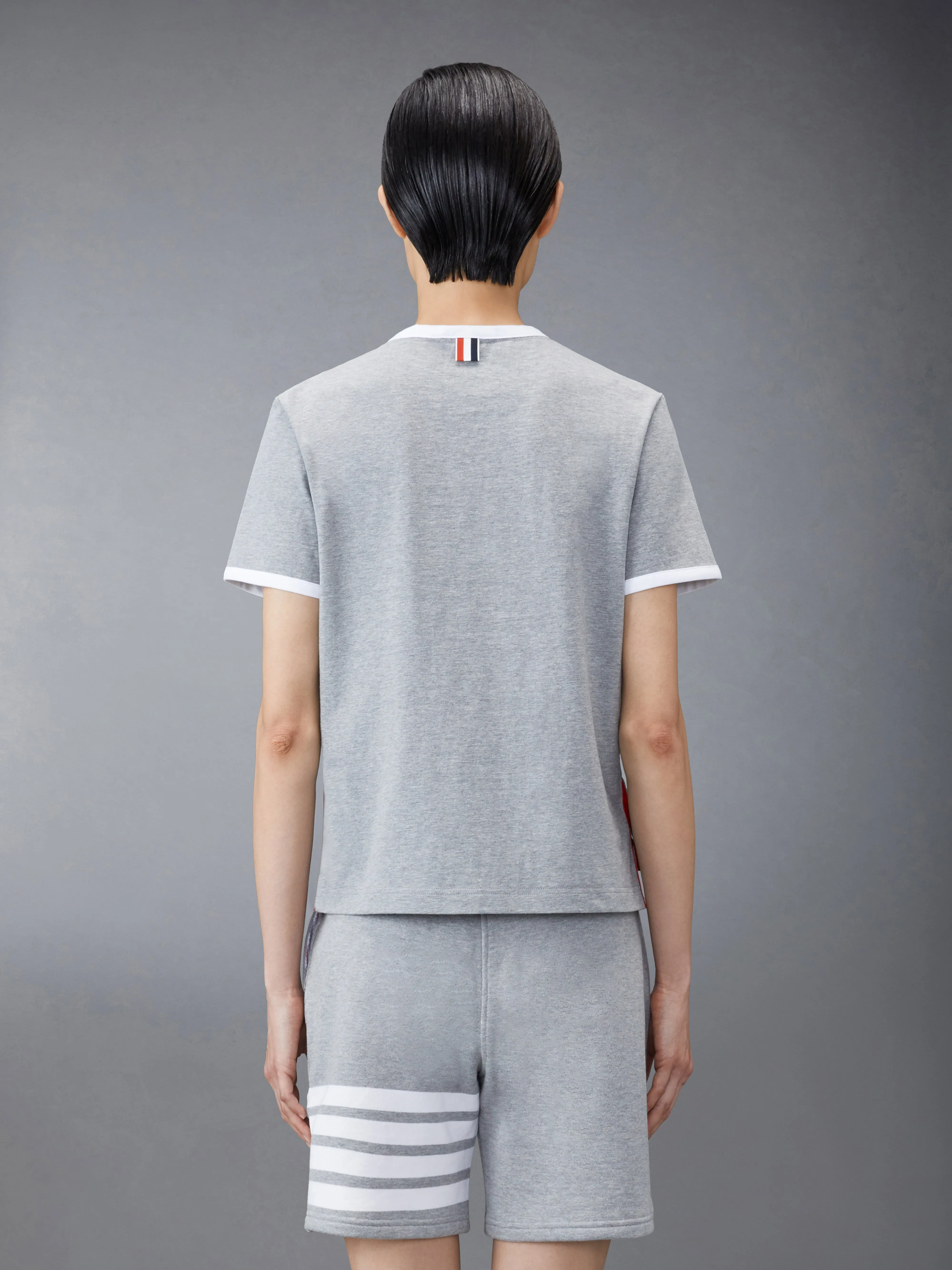 MEDIUM WEIGHT JERSEY RINGER TEE sold by Thom Browne product image thumbnail 2