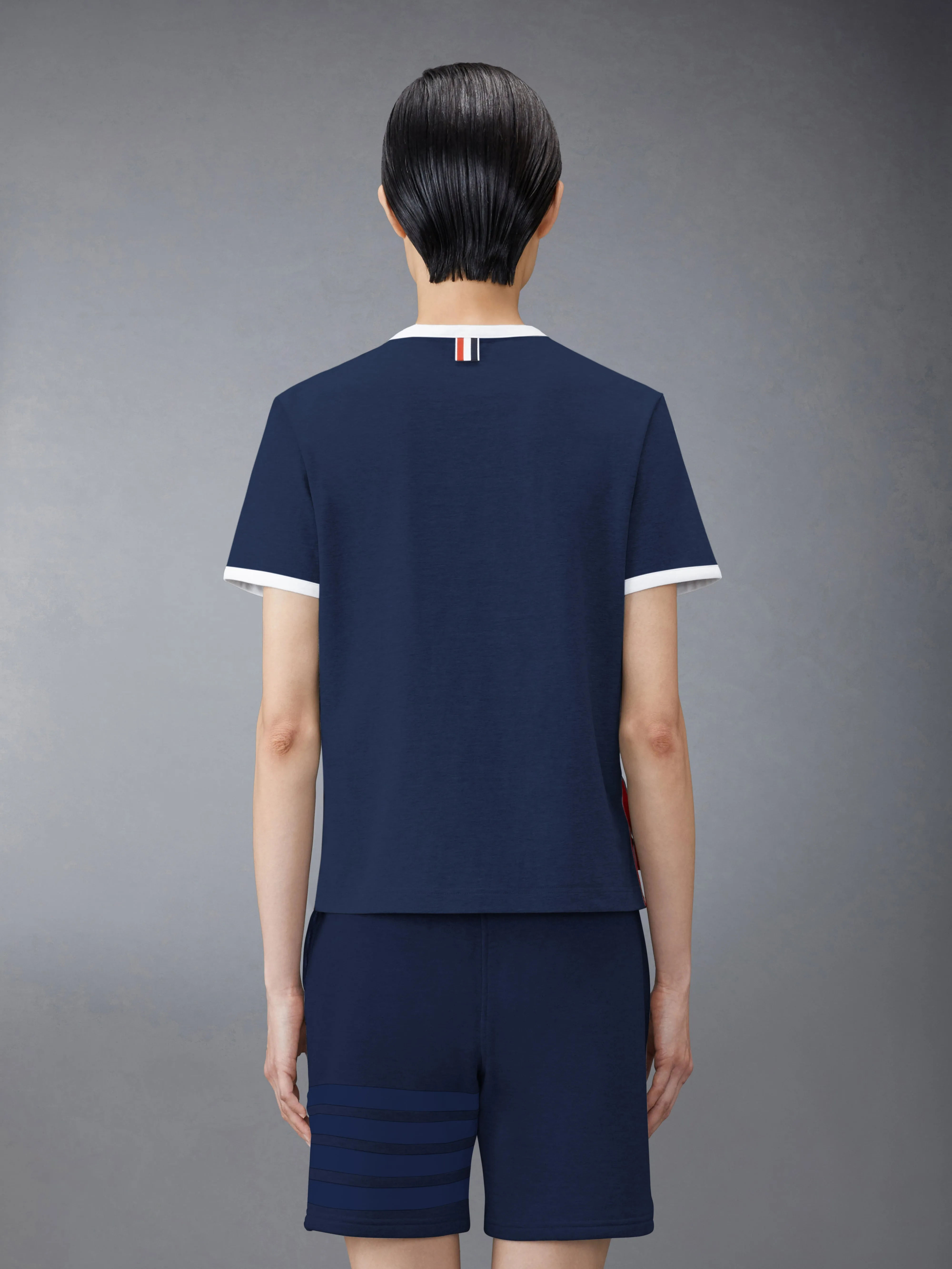 MEDIUM WEIGHT JERSEY RINGER TEE sold by Thom Browne product image thumbnail 2