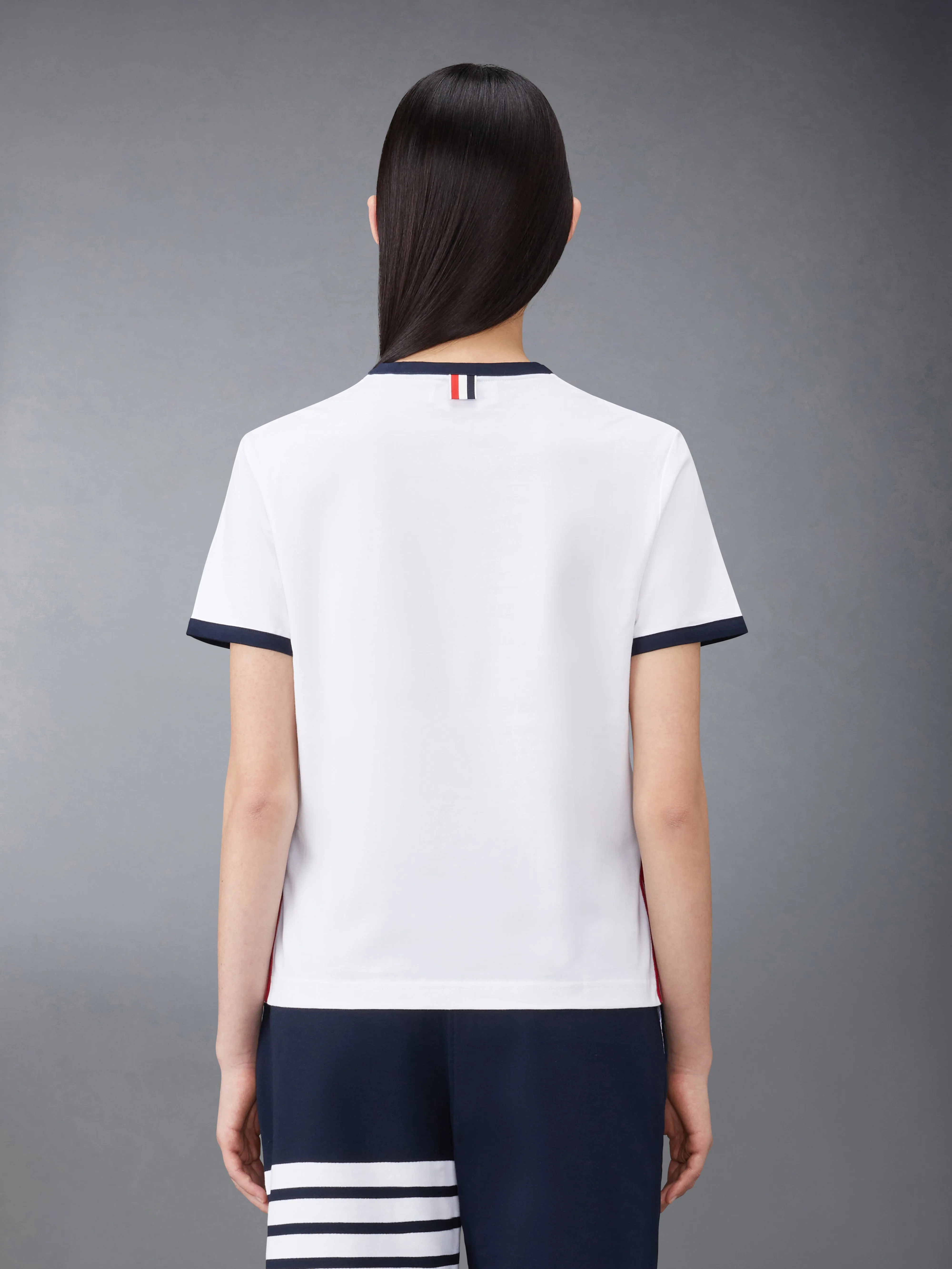 MEDIUM WEIGHT JERSEY RINGER TEE sold by Thom Browne product image thumbnail 2