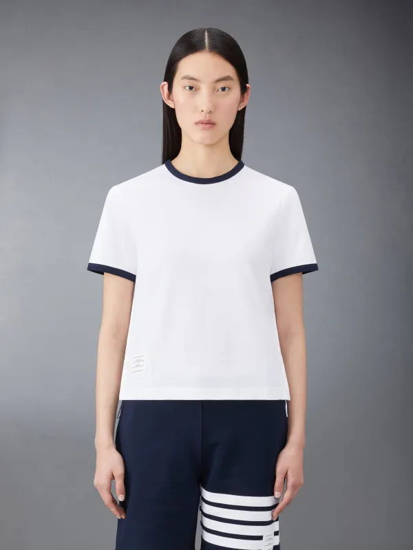 MEDIUM WEIGHT JERSEY RINGER TEE sold by Thom Browne