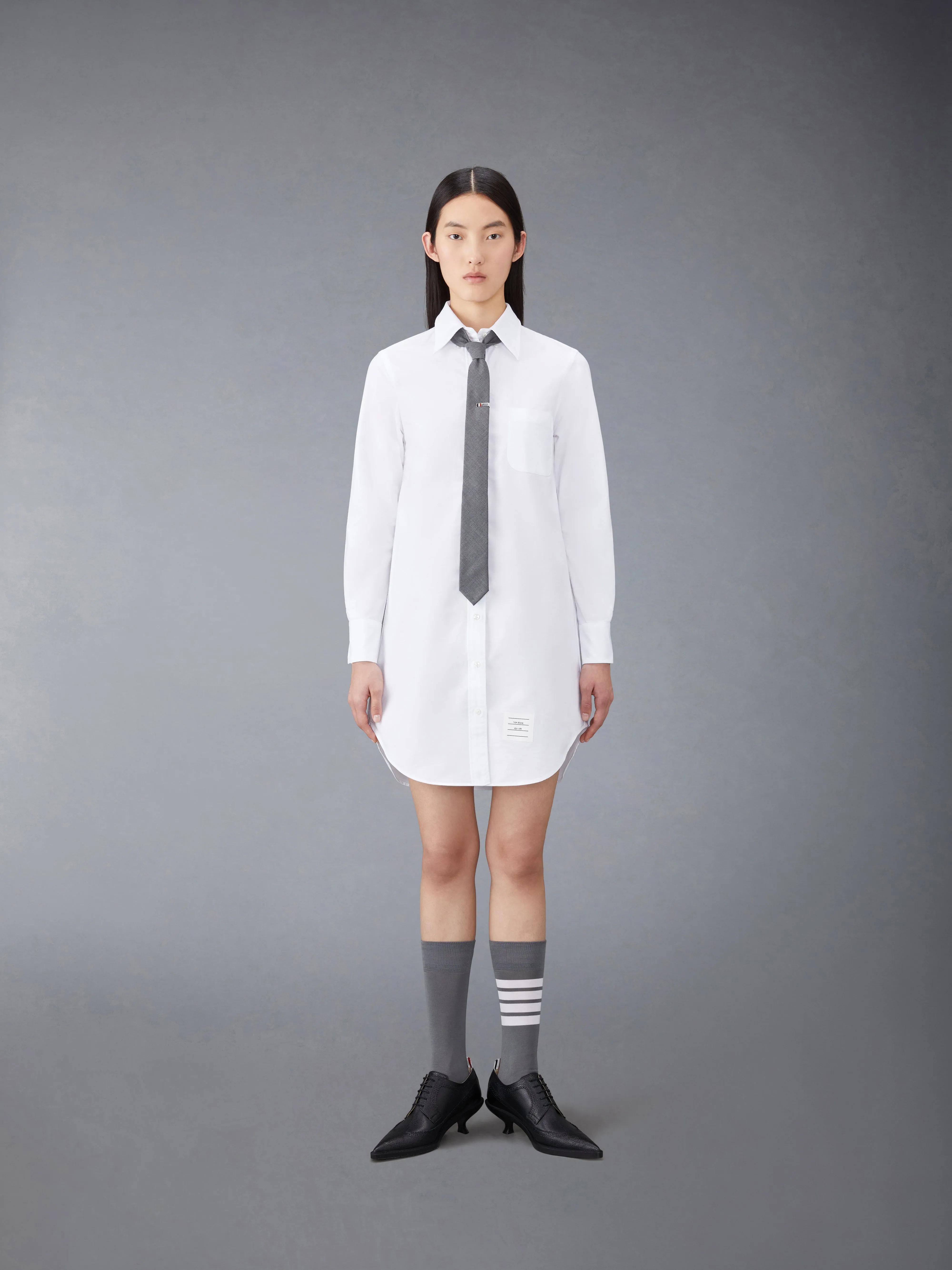 OXFORD GROSGRAIN PLACKET MINI SHIRTDRESS sold by Thom Browne product image thumbnail 5