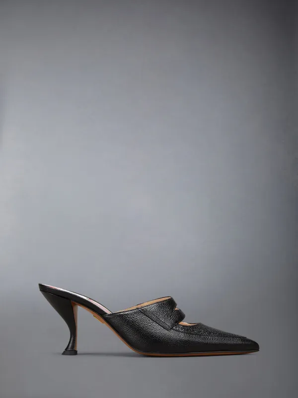 PEBBLE GRAIN CUT OUT PENNY LOAFER MULE sold by Thom Browne