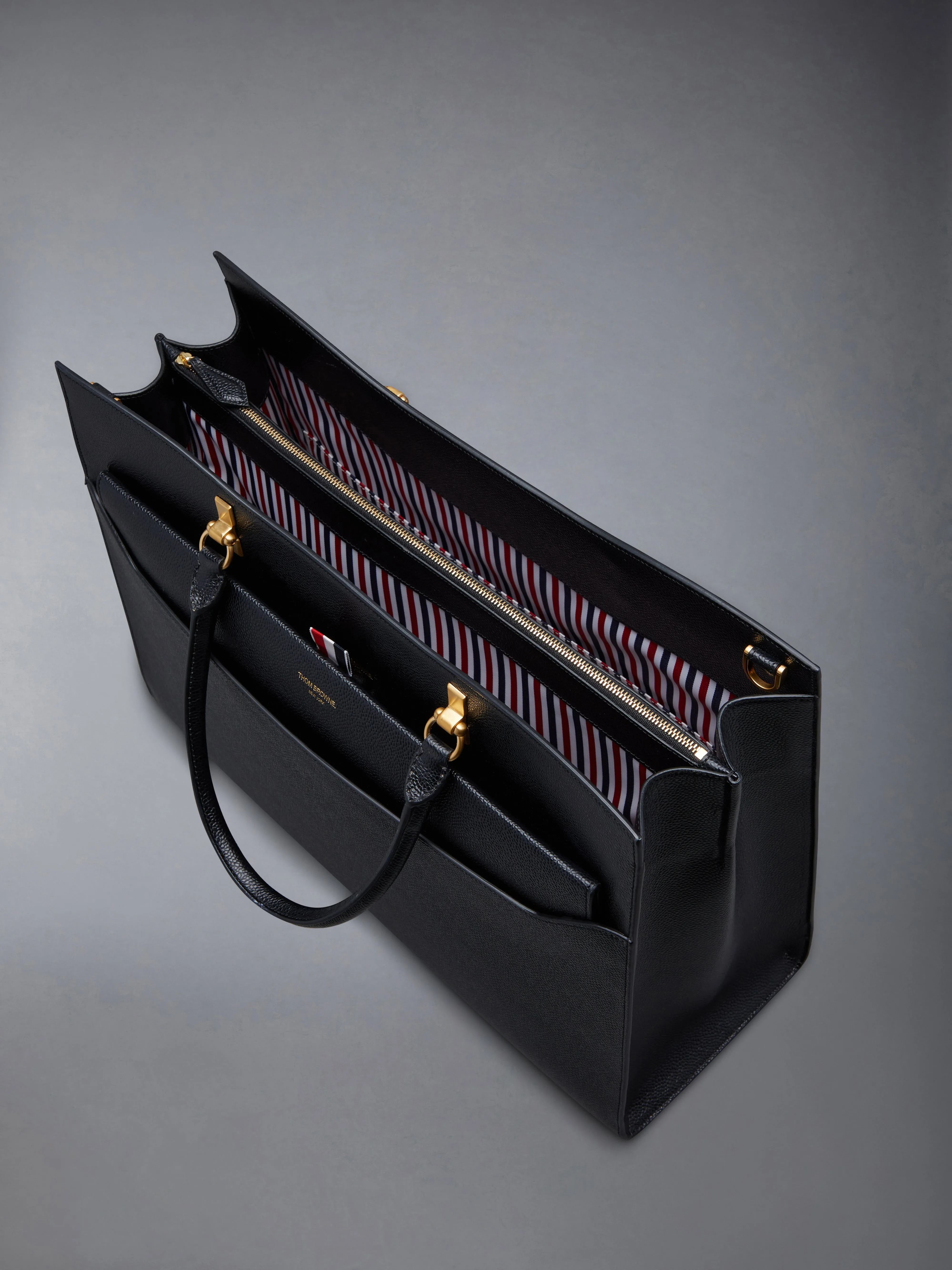 PEBBLE GRAIN LARGE DUET TOTE sold by Thom Browne product image thumbnail 5