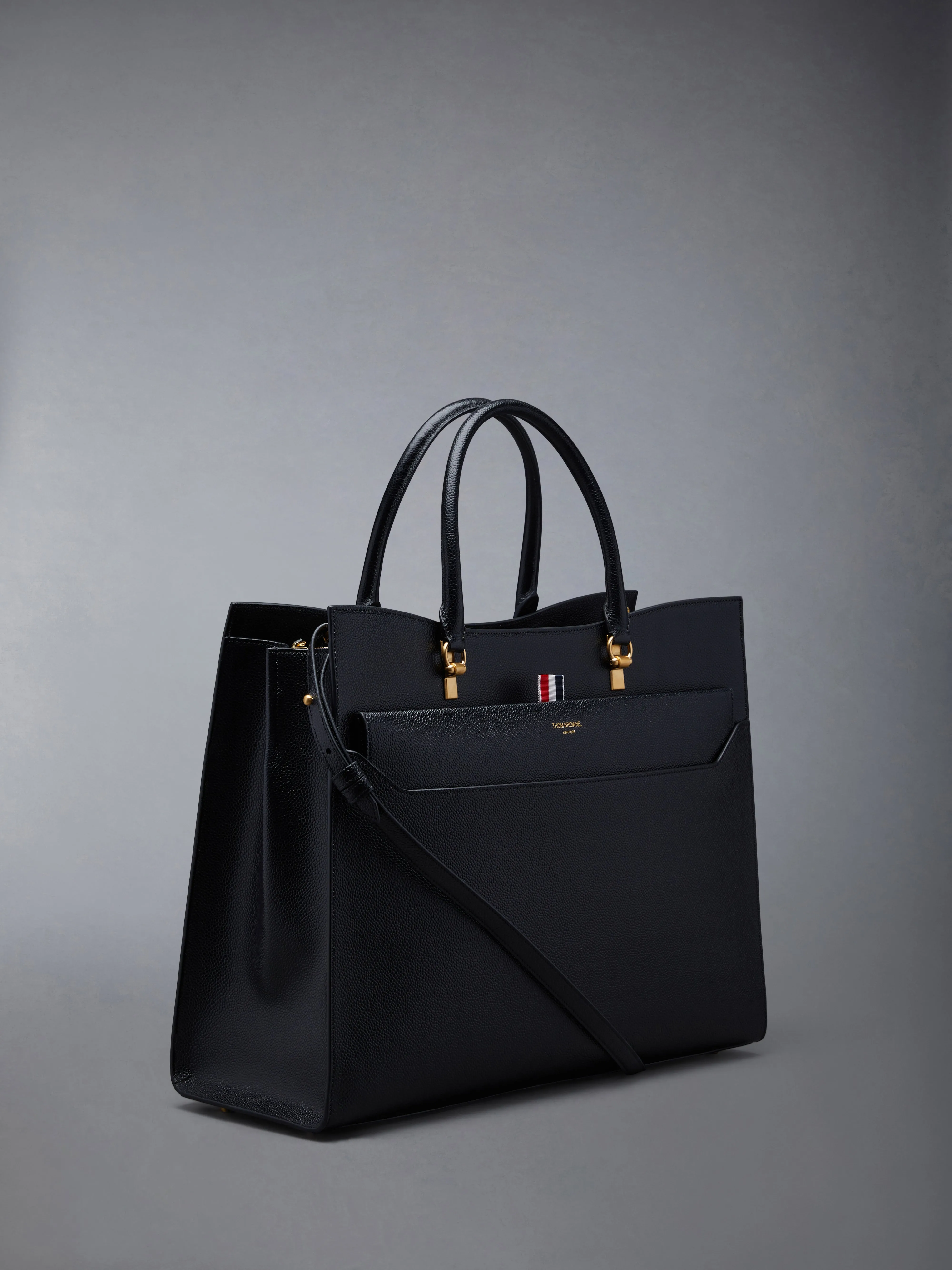 PEBBLE GRAIN LARGE DUET TOTE sold by Thom Browne product image thumbnail 2