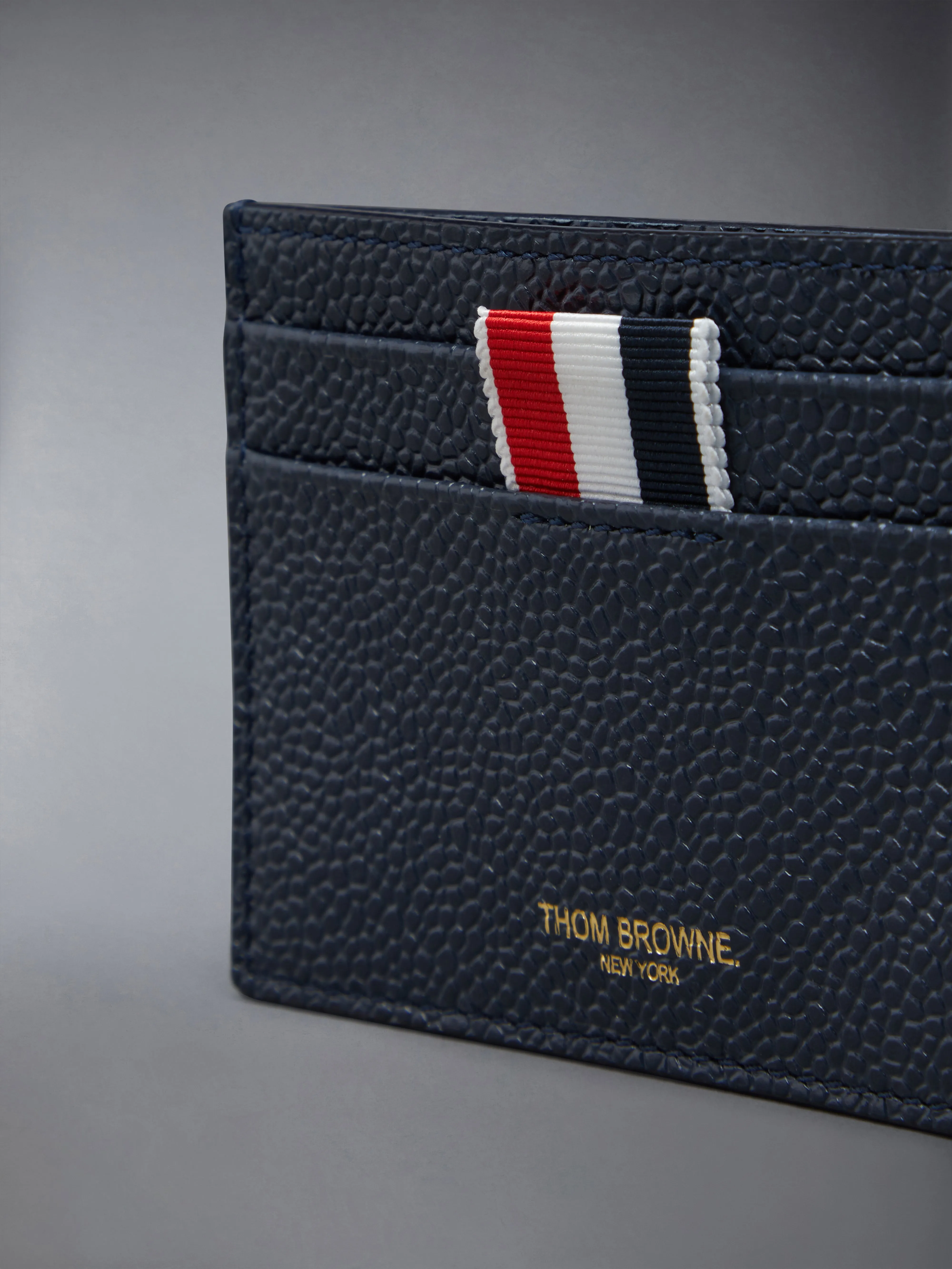 PEBBLE GRAIN LEATHER SINGLE CARD HOLDER sold by Thom Browne product image thumbnail 4