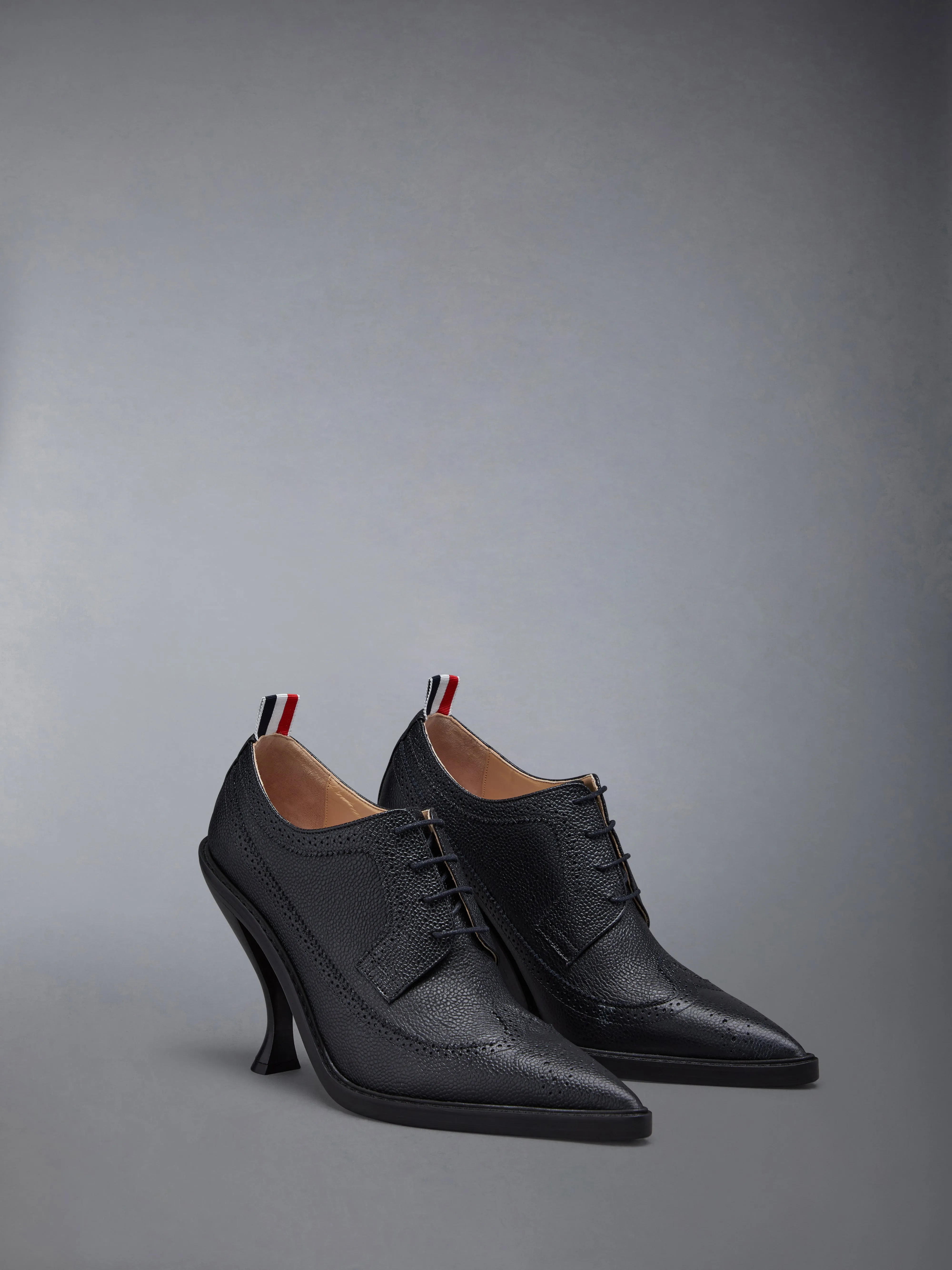 PEBBLE GRAIN LEATHER SOLE HEELED LONGWING BROGUE sold by Thom Browne product image thumbnail 2