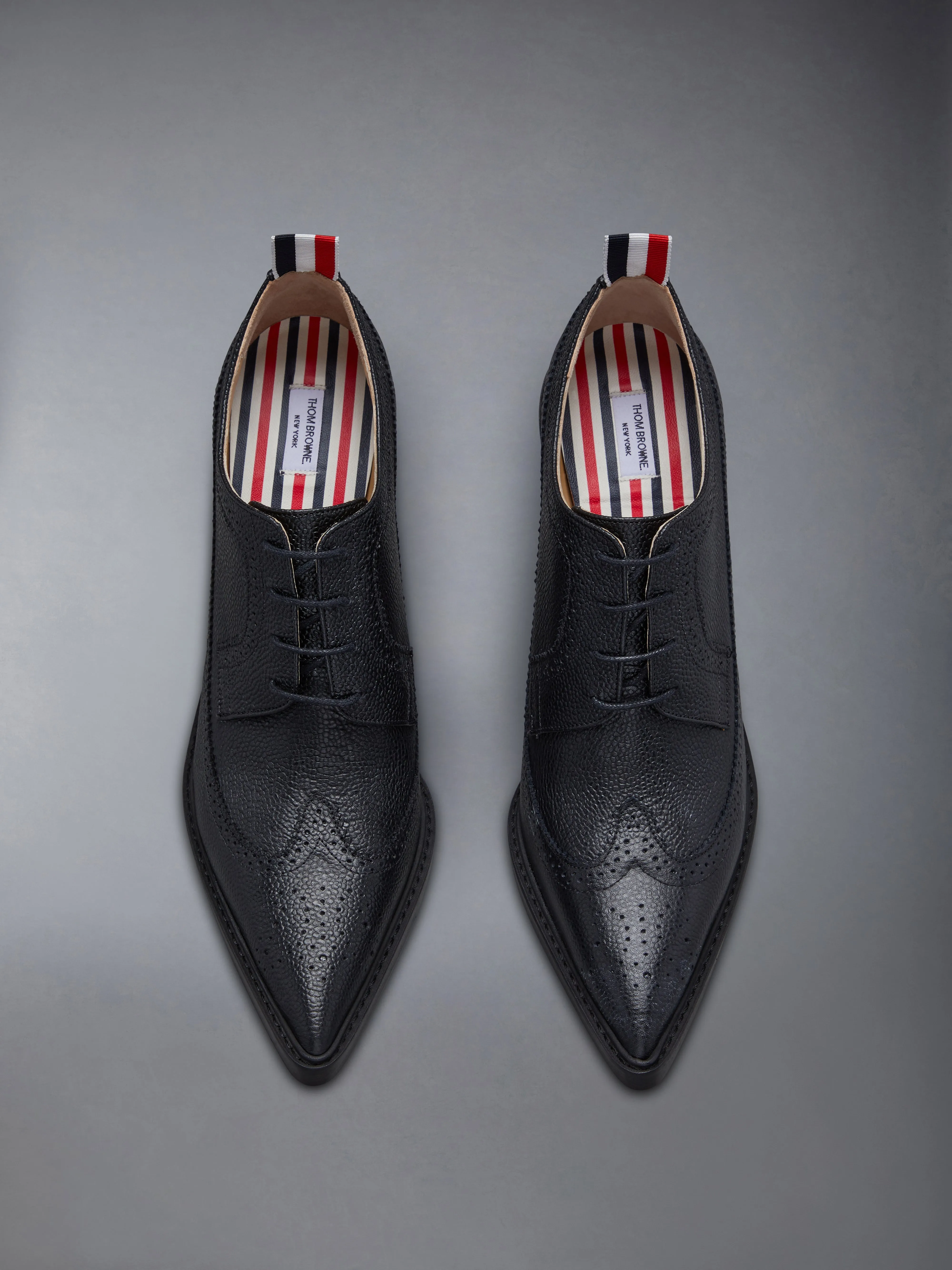 PEBBLE GRAIN LEATHER SOLE HEELED LONGWING BROGUE sold by Thom Browne product image thumbnail 5