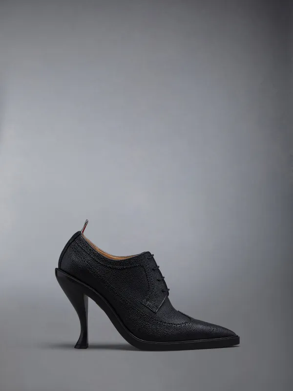 PEBBLE GRAIN LEATHER SOLE HEELED LONGWING BROGUE sold by Thom Browne