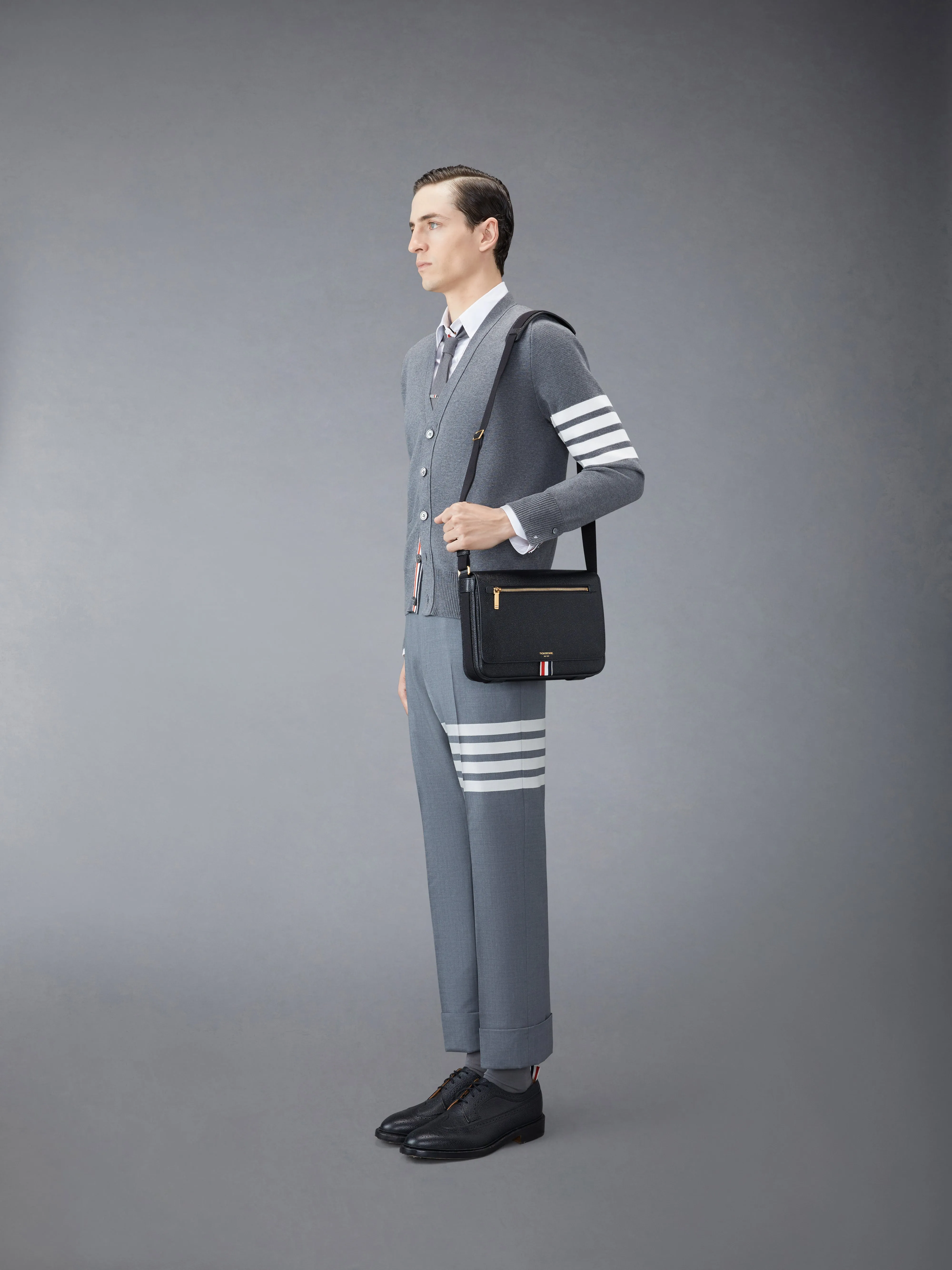 PEBBLE GRAIN REPORTER BAG sold by Thom Browne product image thumbnail 4