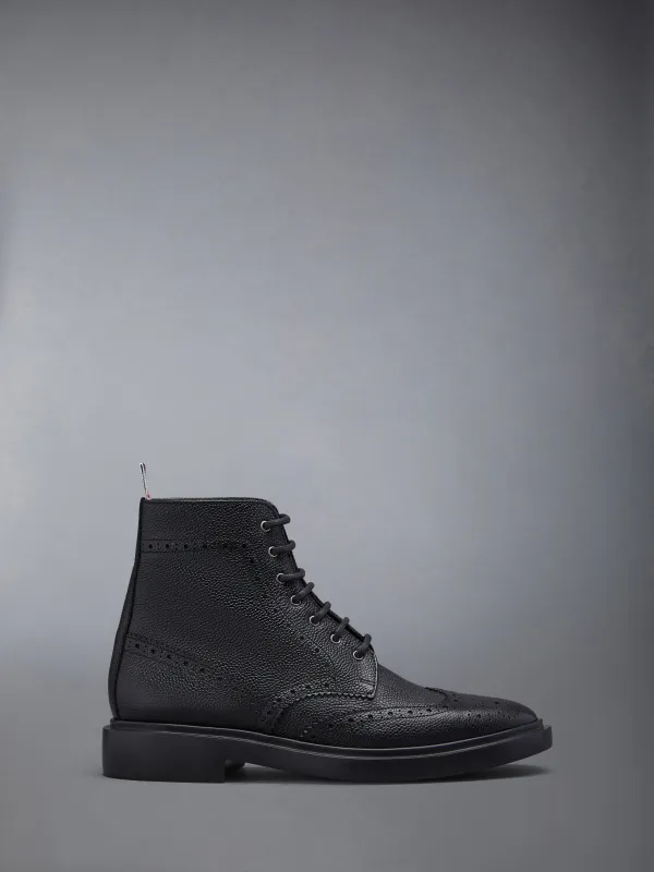 PEBBLE GRAIN RUBBER SOLE CLASSIC WINGTIP BOOT sold by Thom Browne