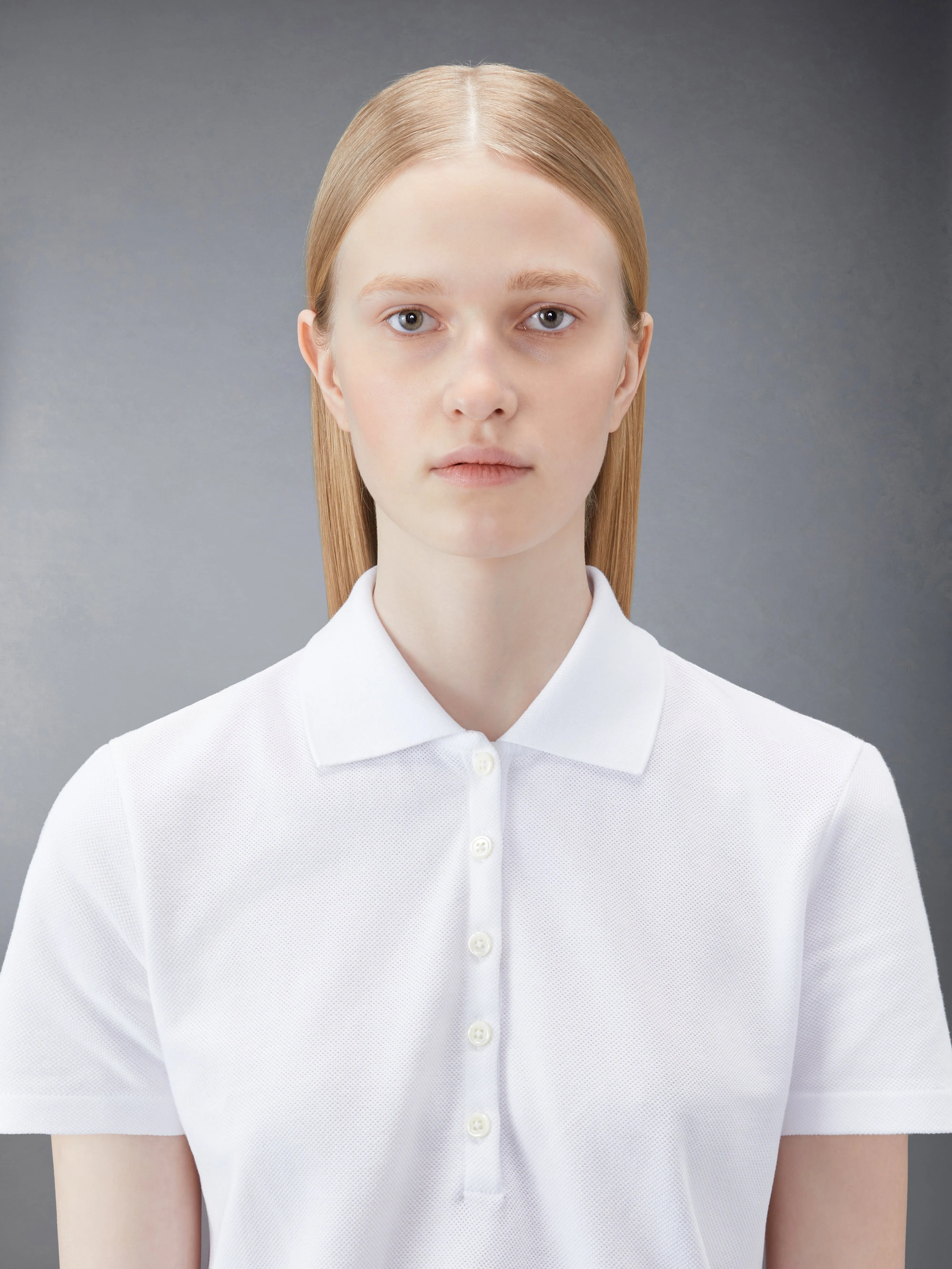 CLASSIC PIQUE RELAXED FIT CENTER BACK STRIPE POLO sold by Thom Browne product image thumbnail 4