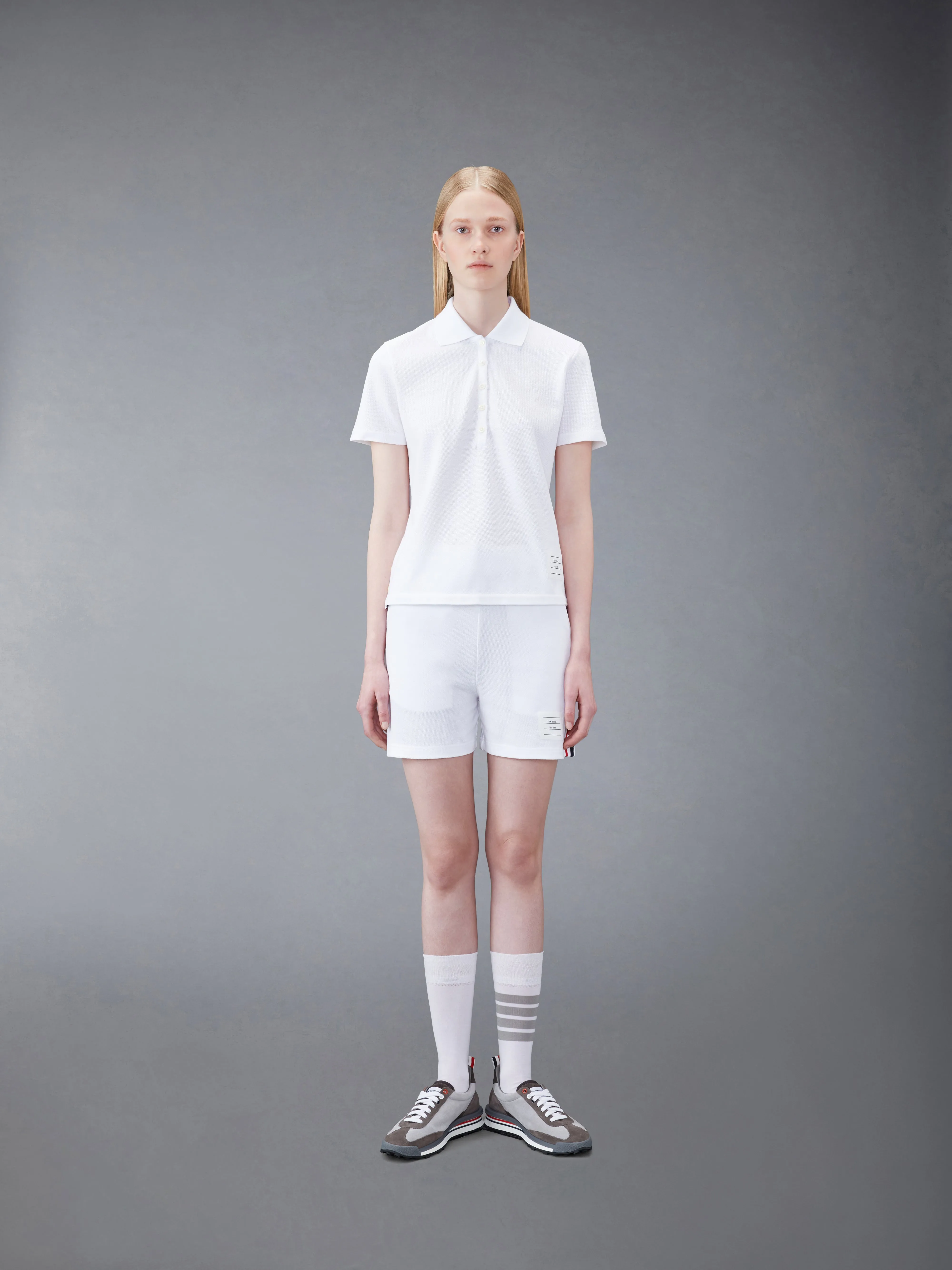CLASSIC PIQUE RELAXED FIT CENTER BACK STRIPE POLO sold by Thom Browne product image thumbnail 3