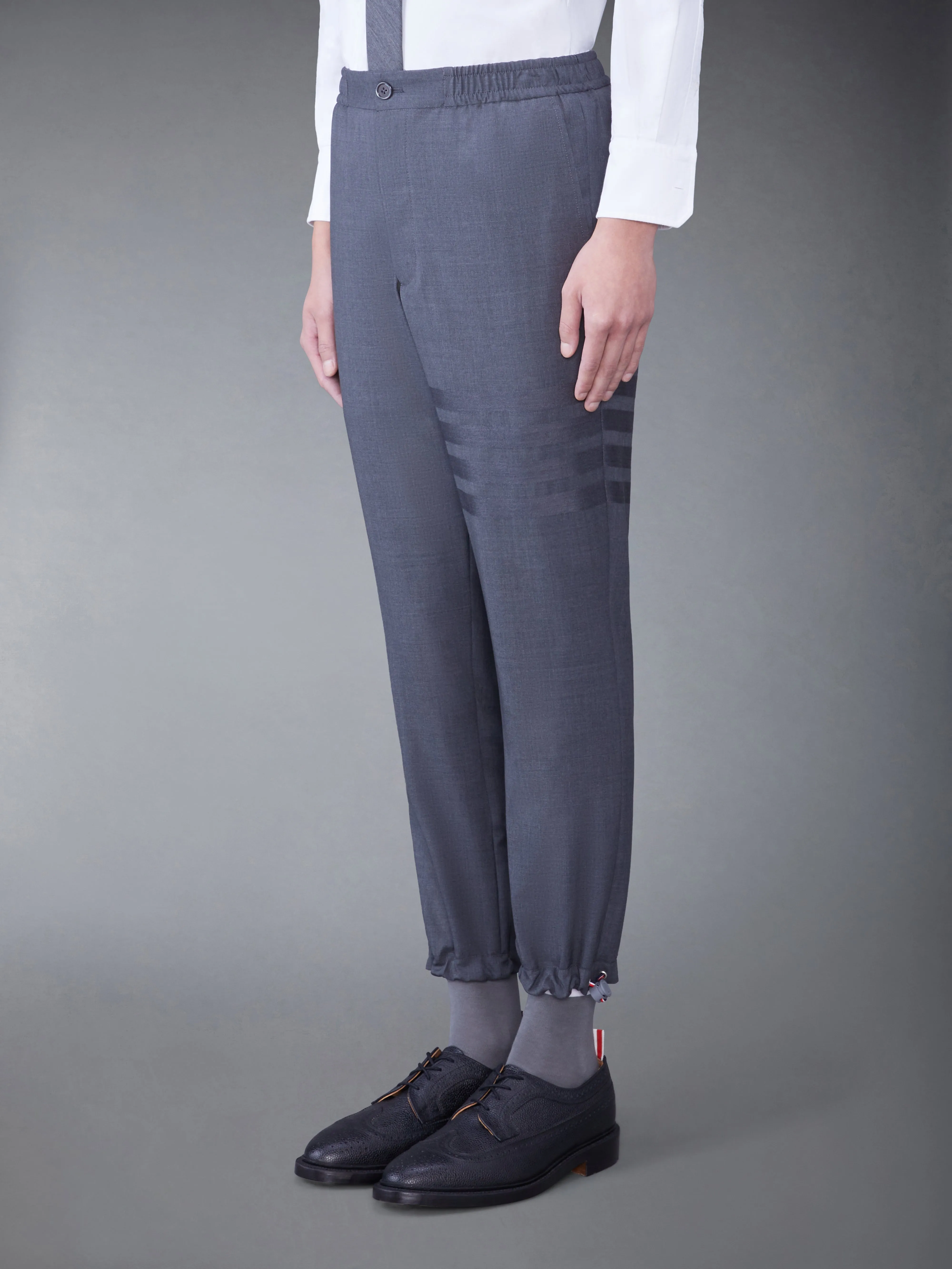 PLAIN WEAVE 4-BAR ELASTIC WAIST SWEATPANTS sold by Thom Browne product image thumbnail 2